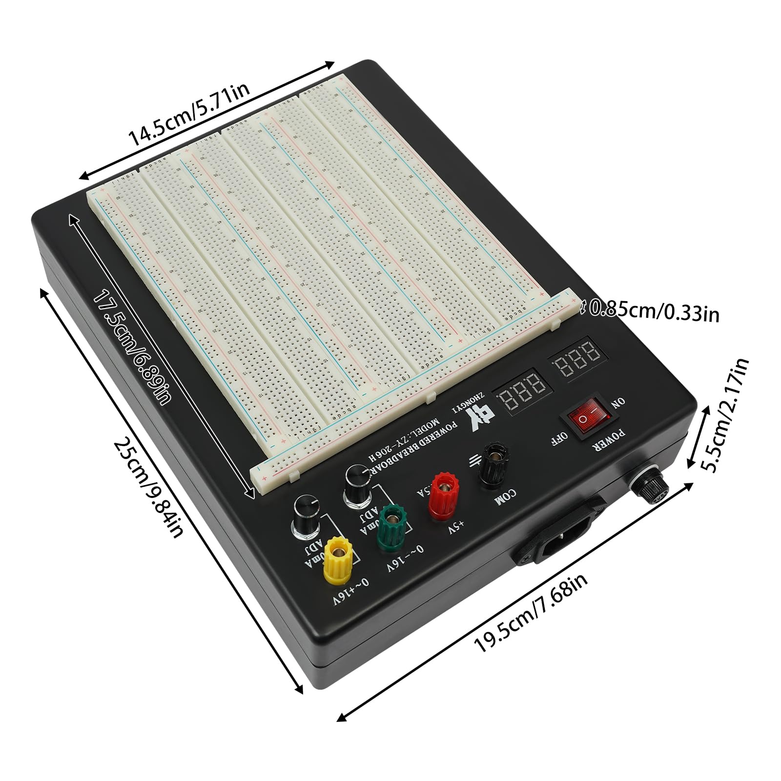 Breadboard, kit di alimentazione da laboratorio, set di progetti elettronici, senza saldatura, set di progetti elettronici