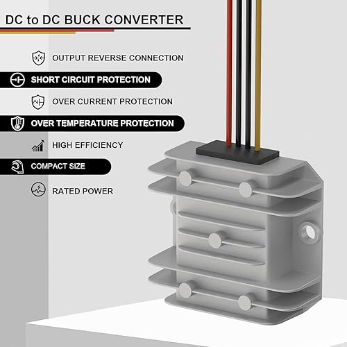 Miniatura 2 de DROK Convertidor impermeable de CC a CC Buck - Convertidor reductor de 11-90V a 5V 6A Regulador de voltaje, fuente de alimentación de 12 V, 24 V, 36