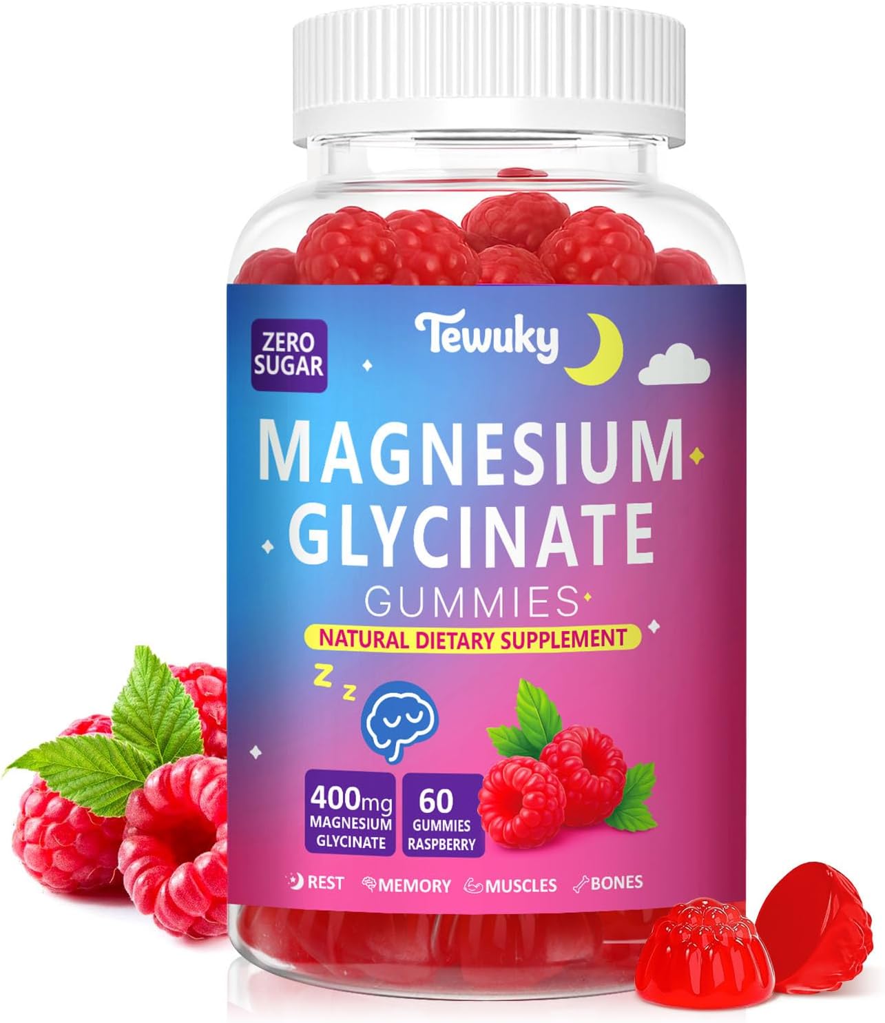 Magnesium Glycinate Gummies 400mg – Sugar Free Vegan Gummies for Adults & Kids with Vitamin D3, B6, C, CoQ10, Collagen, Zinc – Sleep, Muscle, Bone & Memory Support – 60 Raspberry Chewables Magnesium Glycinate Gummies 400mg – Sugar Free Vegan Gummies for Adults & Kids with Vitamin D3, B6, C, CoQ10, Collagen, Zinc – Sleep, Muscle, Bone & Memory Support – 60 Raspberry Chewables
