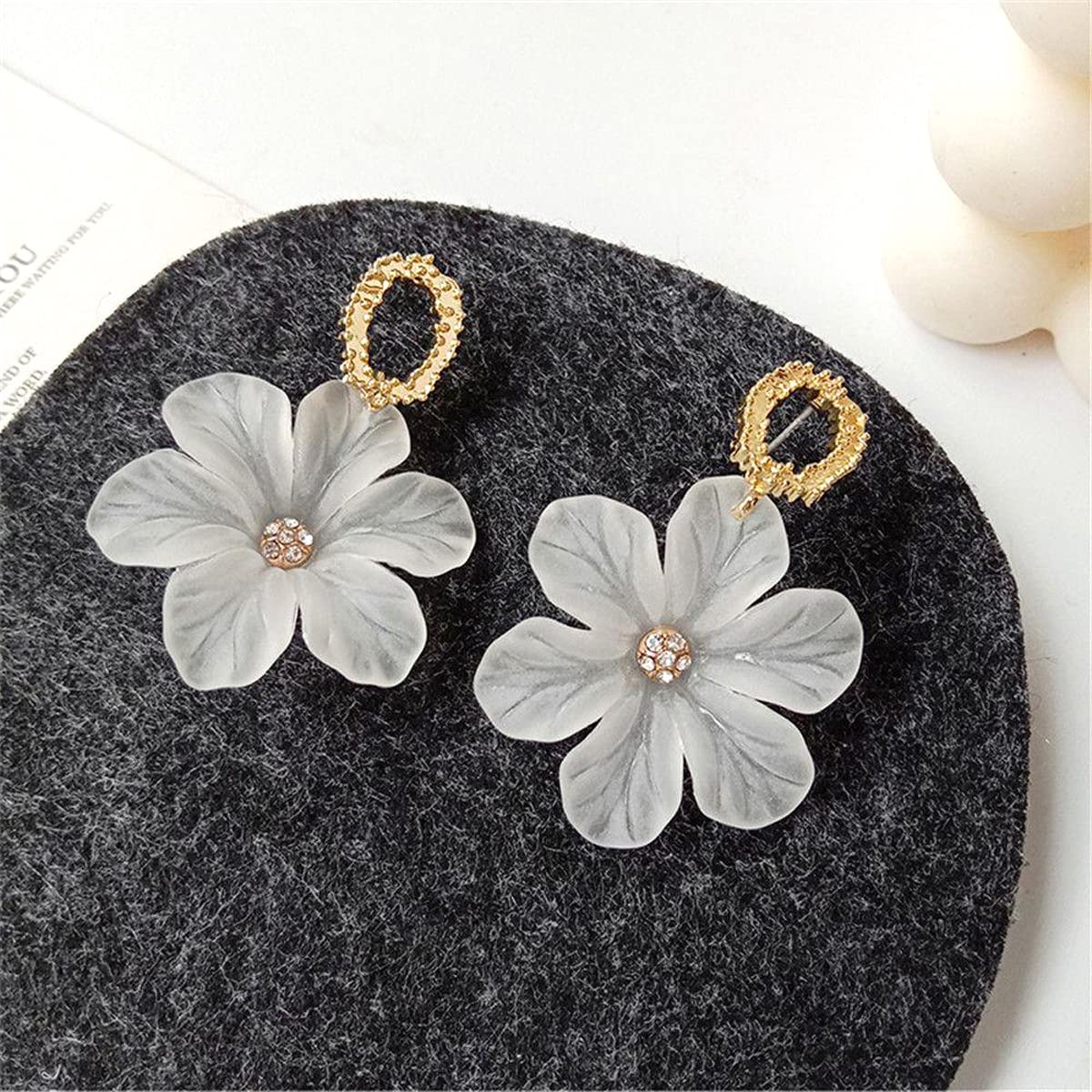Gold Flower Drop Earrings for Women - Birthday Anniversary Gift