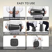 Vista 6 de Taburete plegable portátil mejorado 2025, taburete plegable, taburete de camping telescópico con capacidad de carga máxima de 485 libras, asiento