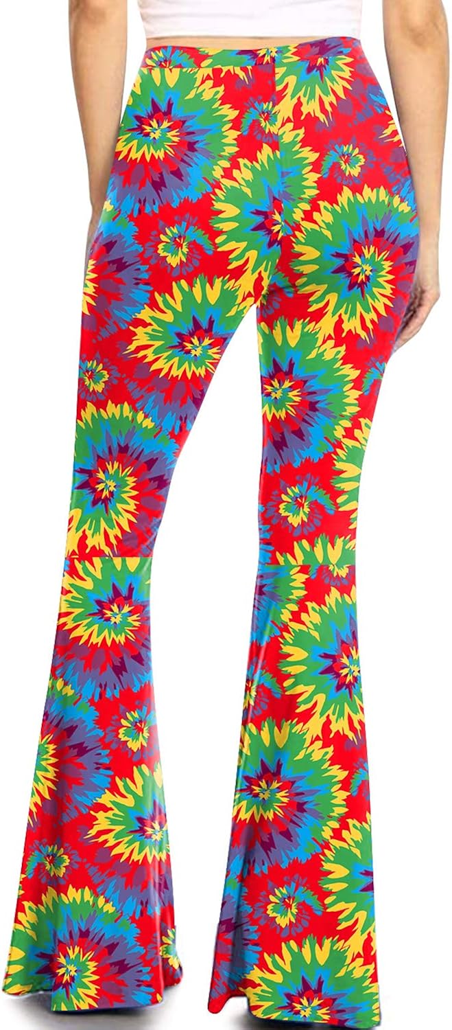 For G and PL Women's Hippie Costume Pants Floral Bell Bottom : Clothing, Shoes & Jewelry