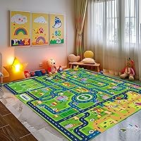 Vista 8 de ABC - Alfombra de juego ABC para niños, sala de juegos, alfabeto, alfombra preescolar primaria con ABC, números, animales, (78.7 x 59 pulgadas)