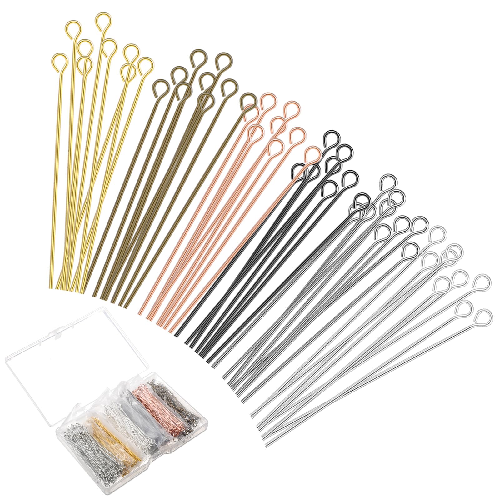 PATIKIL - 400 Piezas De Pasadores De Ojo Abierto De 16mm En Bronce, Ideales Para Hacer Joyas DIY Como Pulseras, Collares Y Pendientes