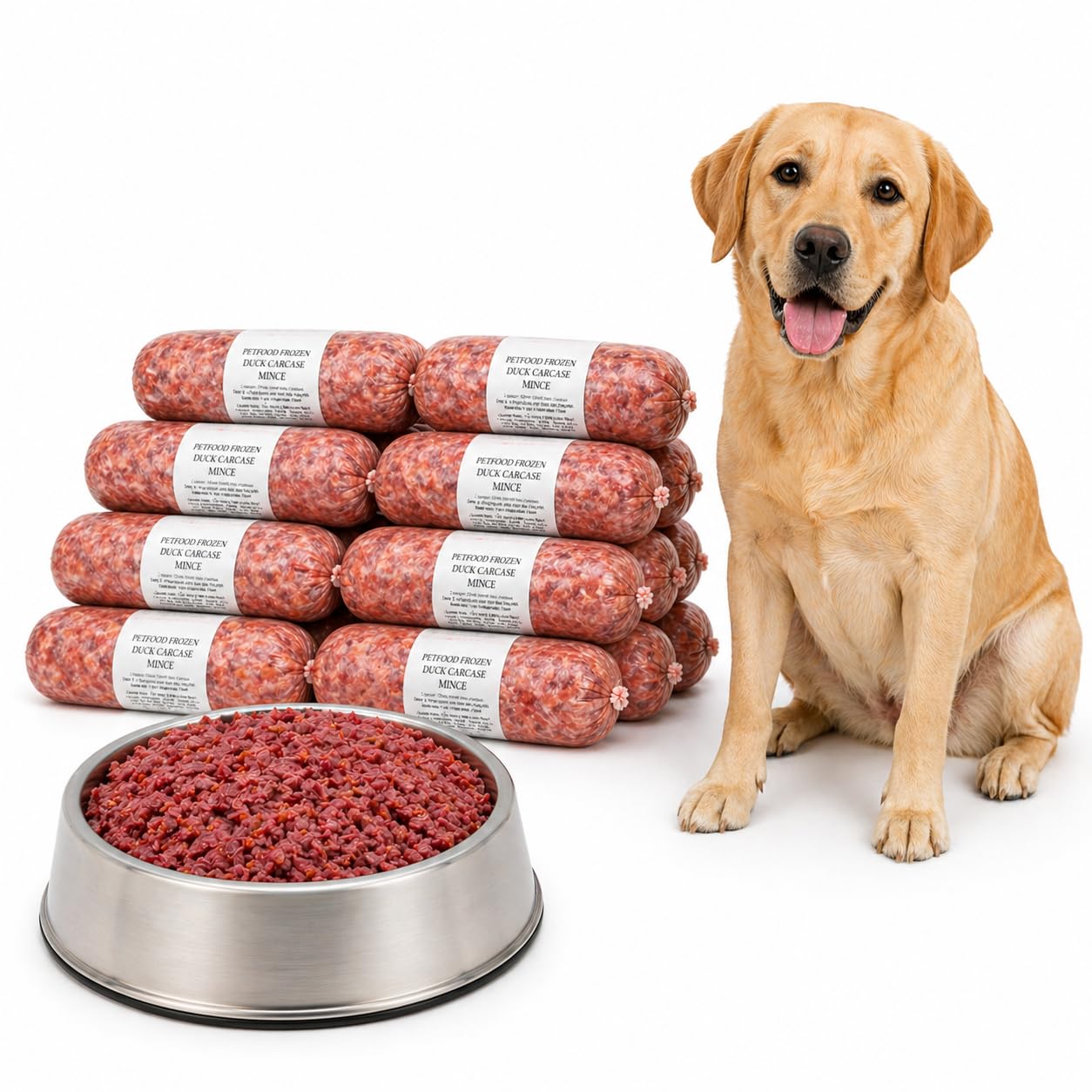 Raw Dog Food Duck Mince 10kg (20 x 500g) Frozen – 100% British Duck, Natural High Protein Dog Food, No Additives BARF