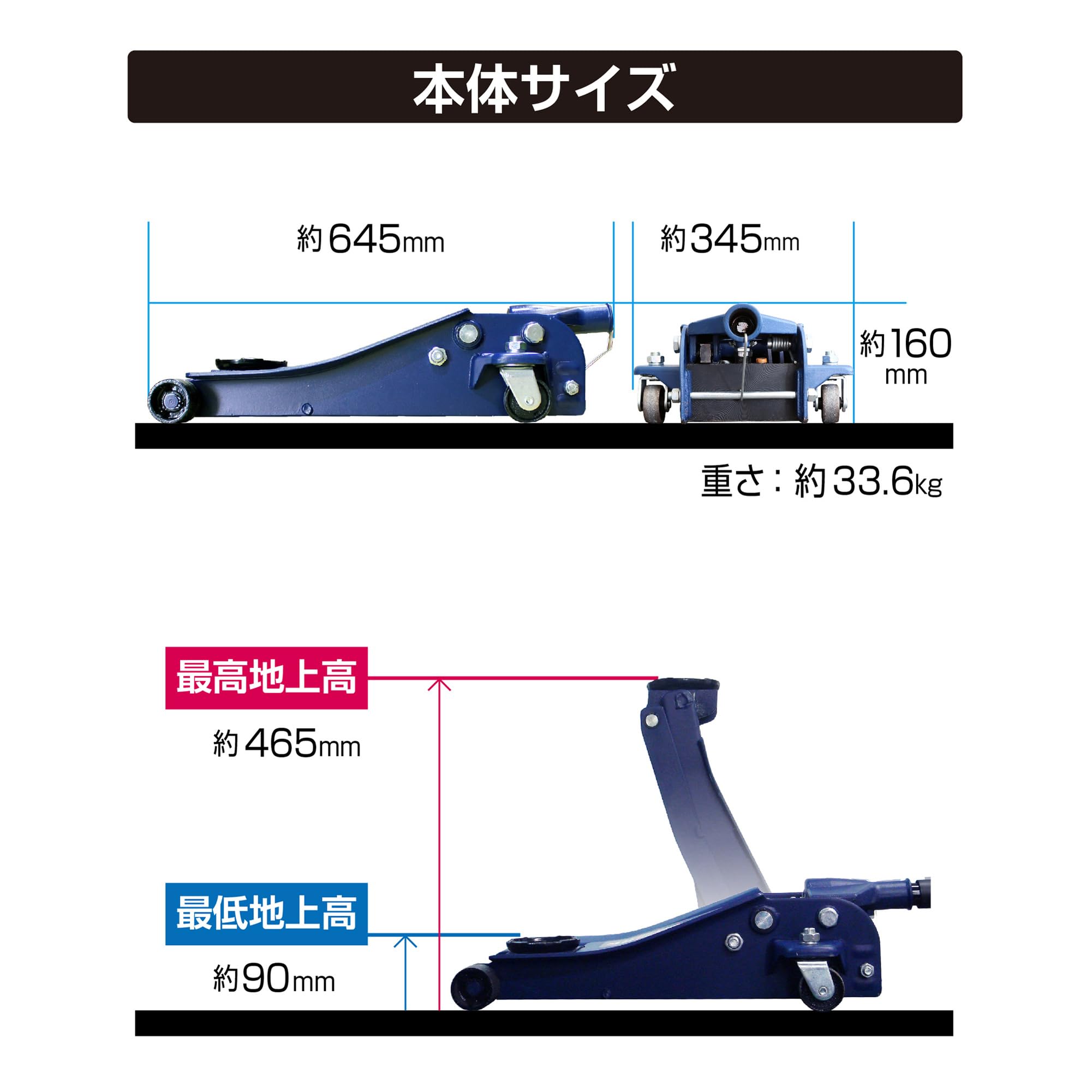Amazon.co.jp: メルテック(meltec) 車用 油圧フロアージャッキ 3t 