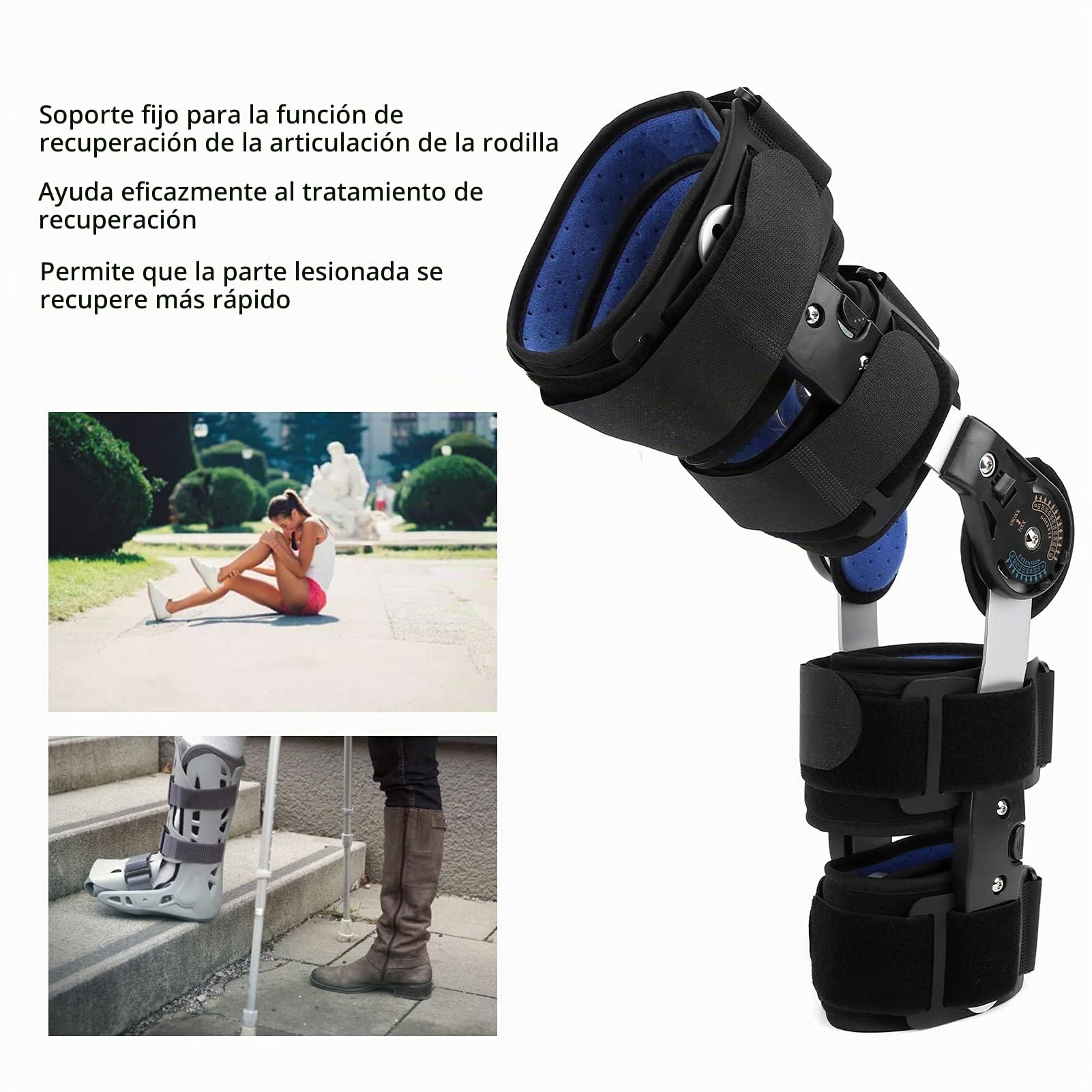 Soporte De Fijación De Articulación De Rodilla Ajustable, Soporte para Pierna Fracturada, Soporte Ortopédico para Rehabilitación De Lesiones De Pierna Y Rodilla