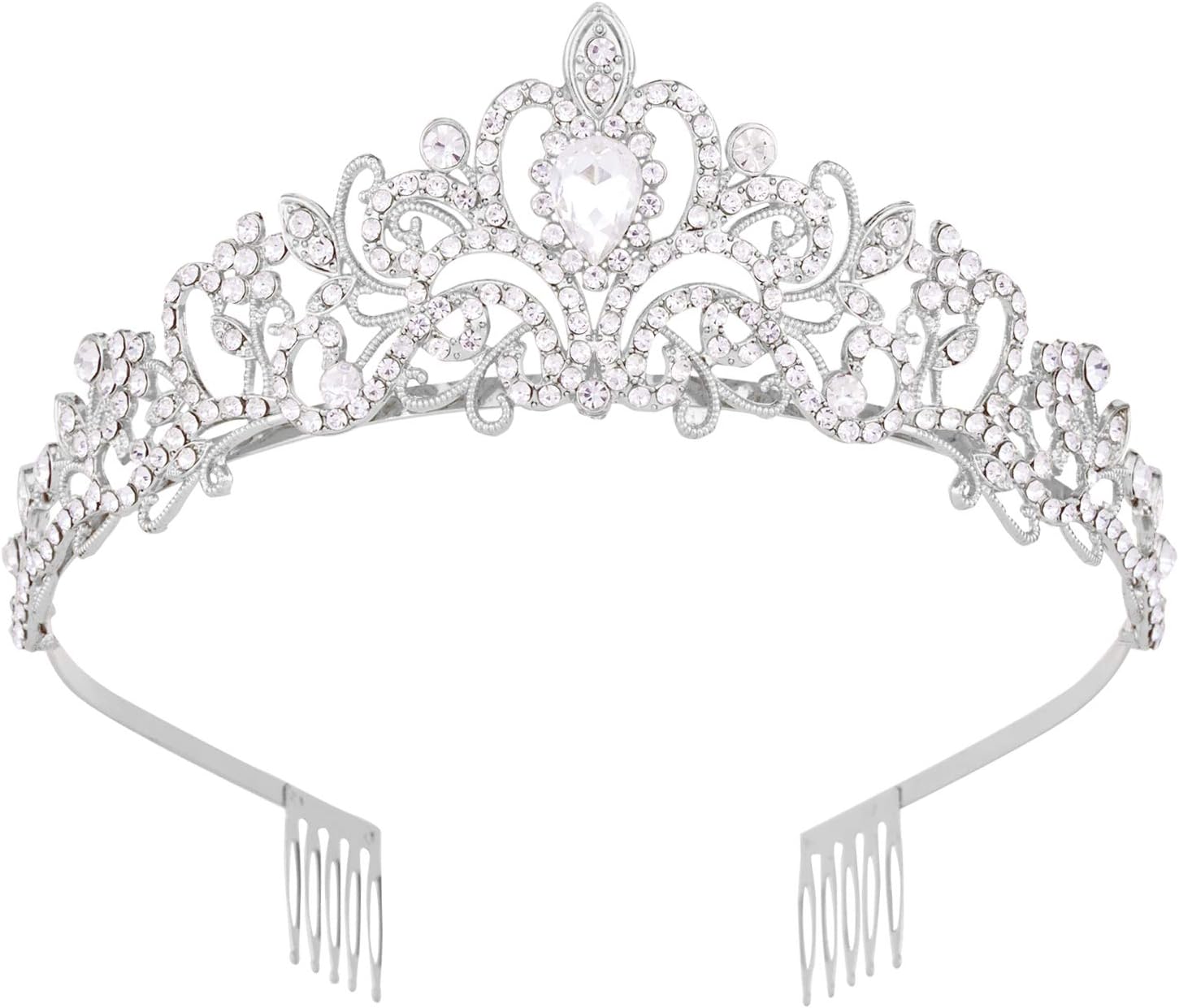 Princess Peach Crown, Fairy Godmother Rapunzel Costume Tiara for Women Silver Coronas para 15 Años Hair Accessories for Princess Bride Diaries Party Quinceanera Prom Wedding Birthday Girls