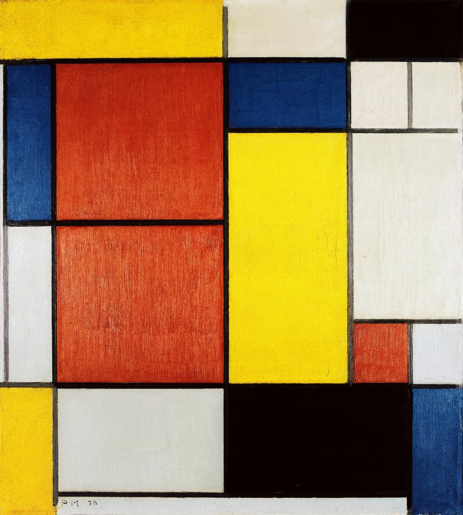 ARTXLXXBN Famous Print Painting Colorful Art Print Unbekanntes Bild by Piet Mondrian Canvas Art Decorations for Home Decor 60x90cm