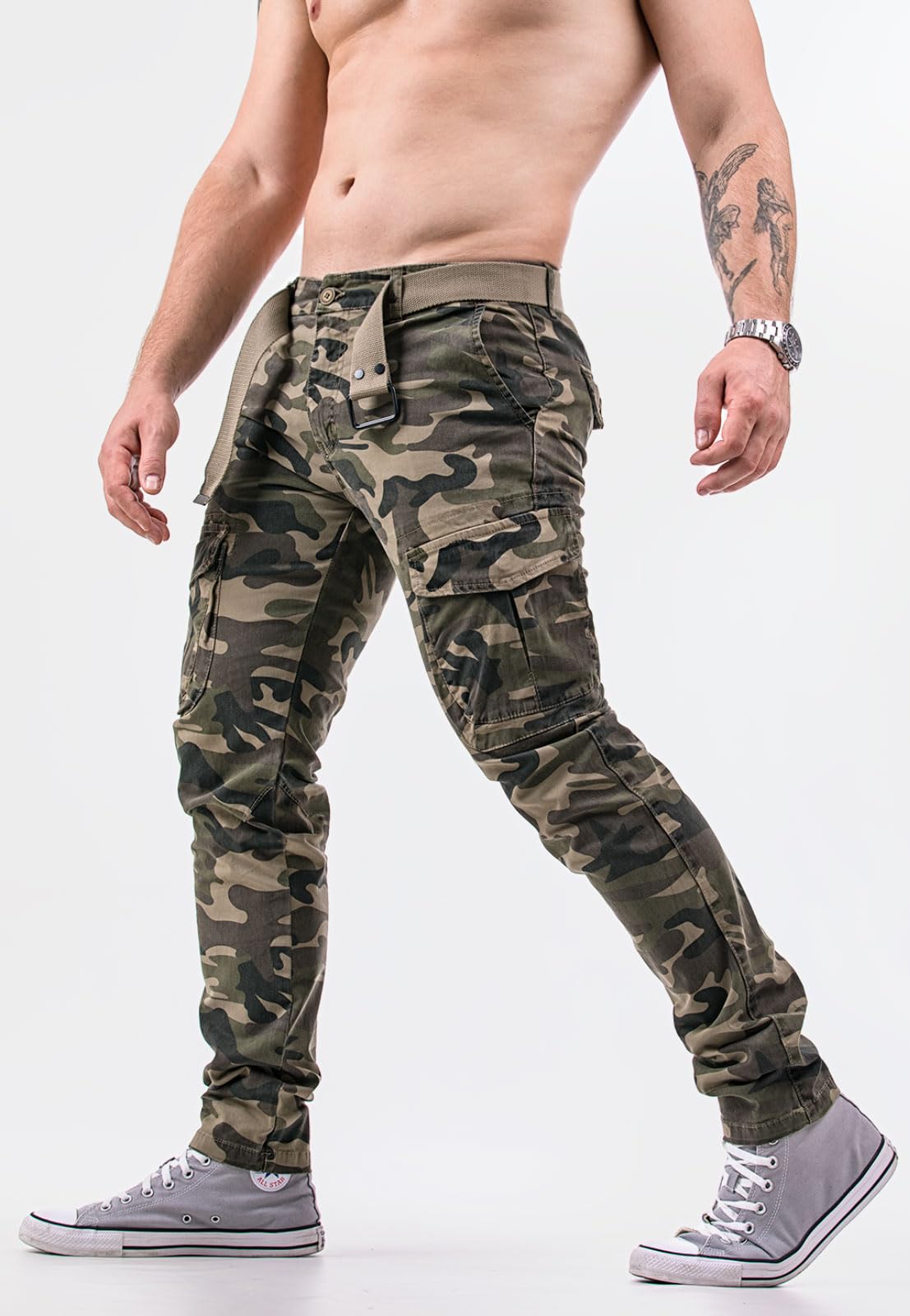 Instinct I Pantaloni Cargo Uomo Tattici Militari Mimetici con Tasche Laterali, per Caccia, Escursionismo E Addestramento S9