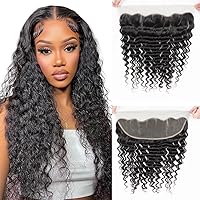 Vista 12 de CHEEON Frontal de encaje HD de 13 x 4 de 12 pulgadas, cabello humano brasileño ondulado con cierre frontal de encaje, 100% cabello humano virgen sin