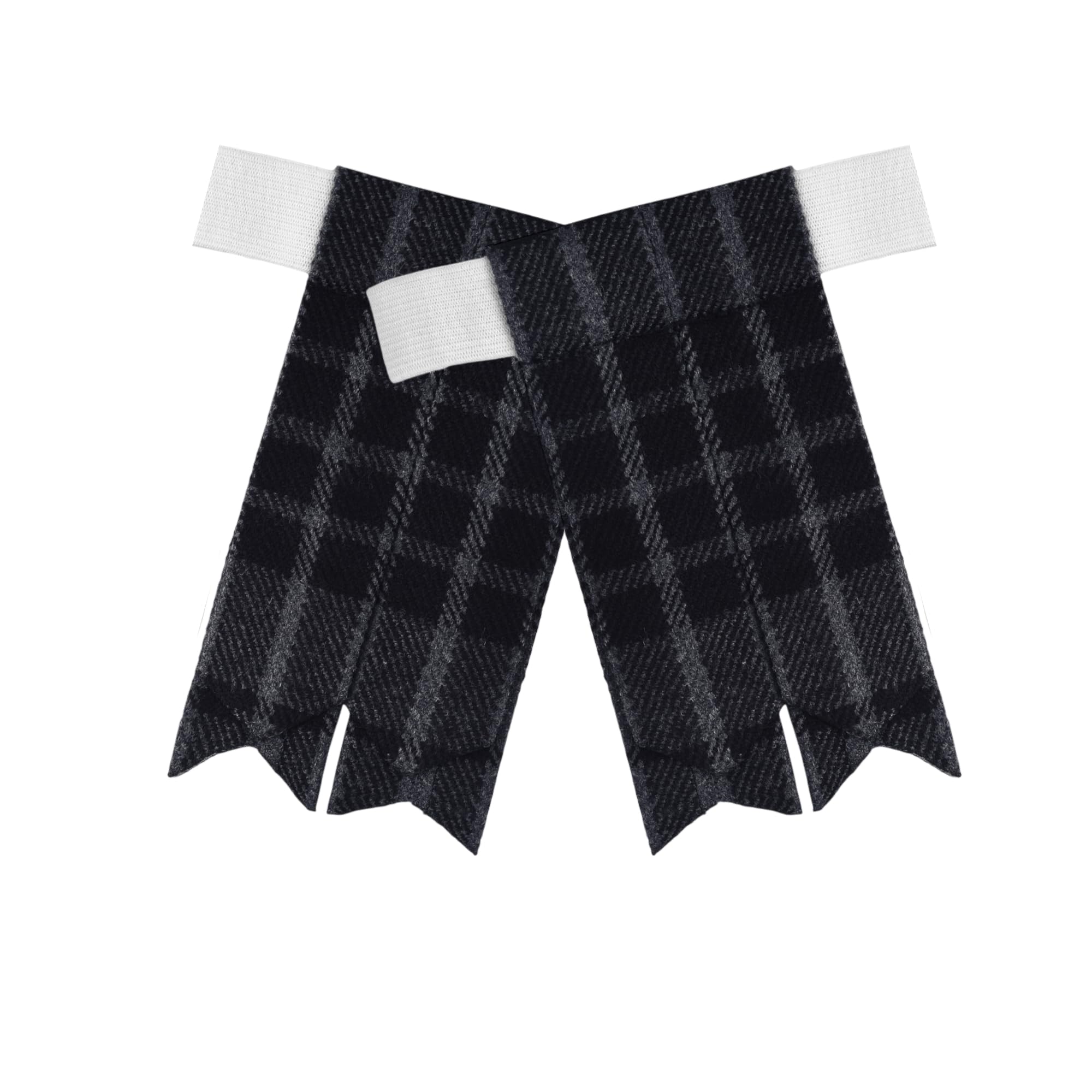 Allsafe Traders Scottish Tartan Kilt Flashes with Elastic Adjusters, Grey, One Size