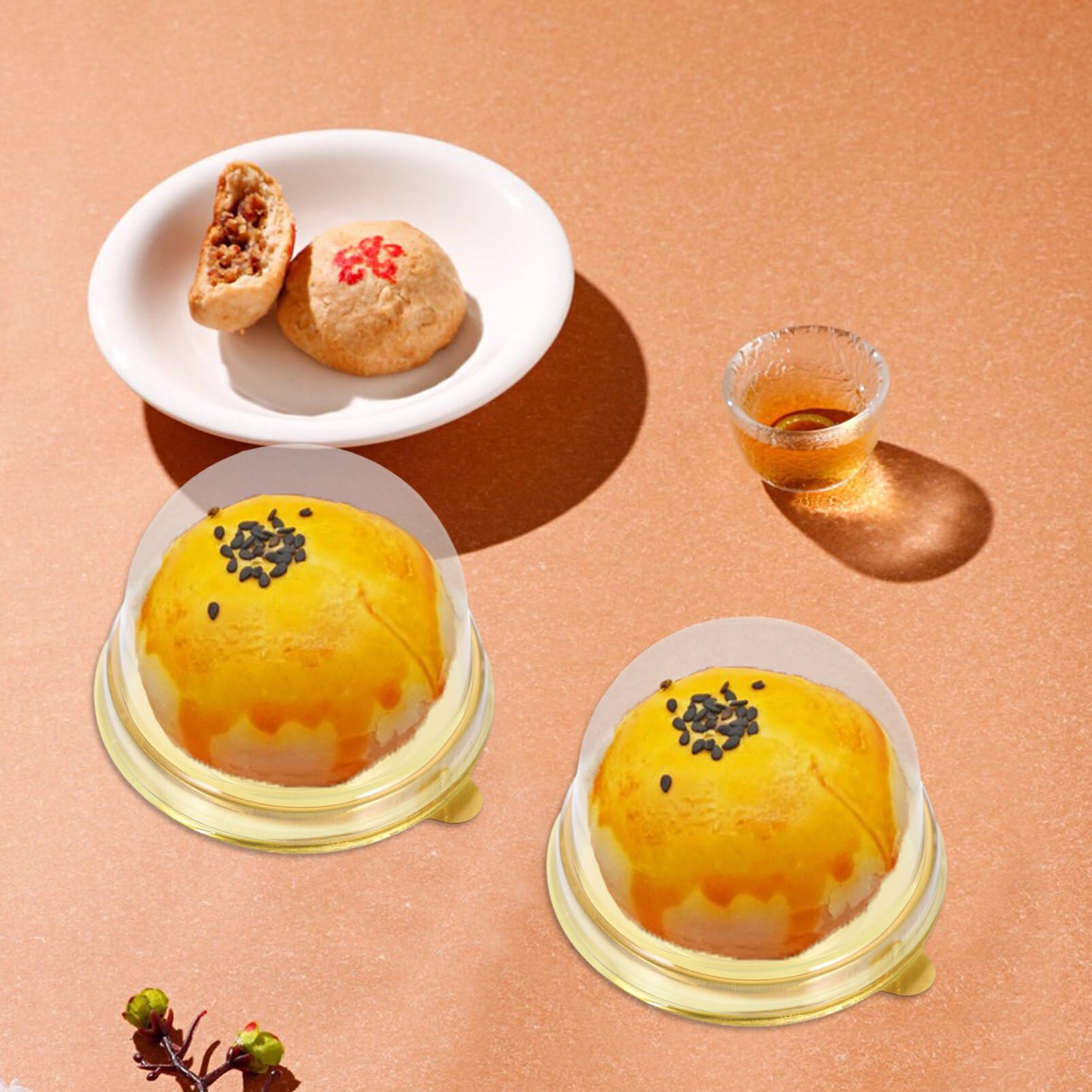 HOLIDYOYO 50pcs Mini Cake Box Yolk Pastry Holders for Desserts for Moon Cakes Parties and Events Elegant Packaging for and Storage