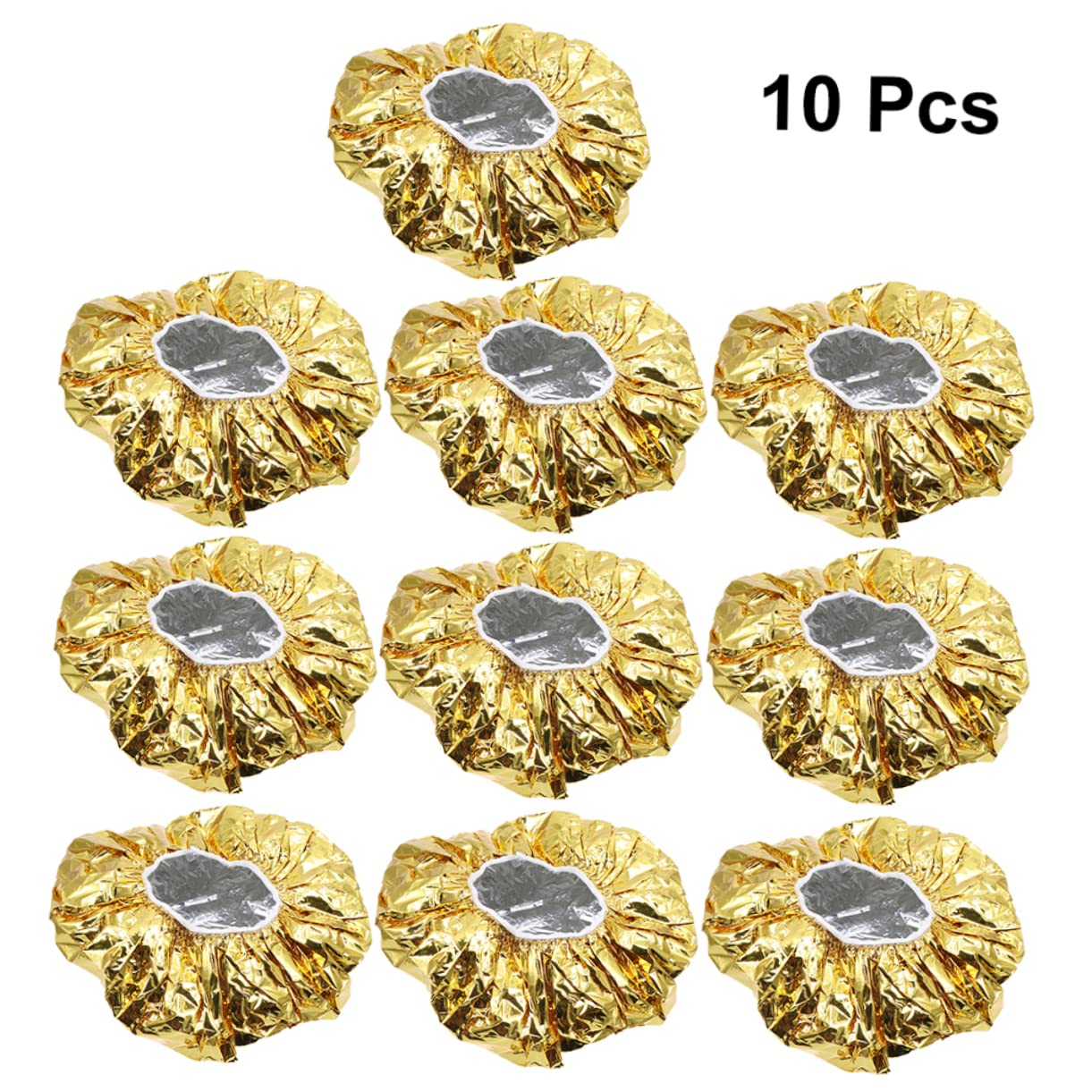 WOONEKY 30piezas Gorro De Para Tratamientos Capilares Aislamiento Térmico y Elástico Para Coloración y Cuidado Del Cabello Salón Dorado