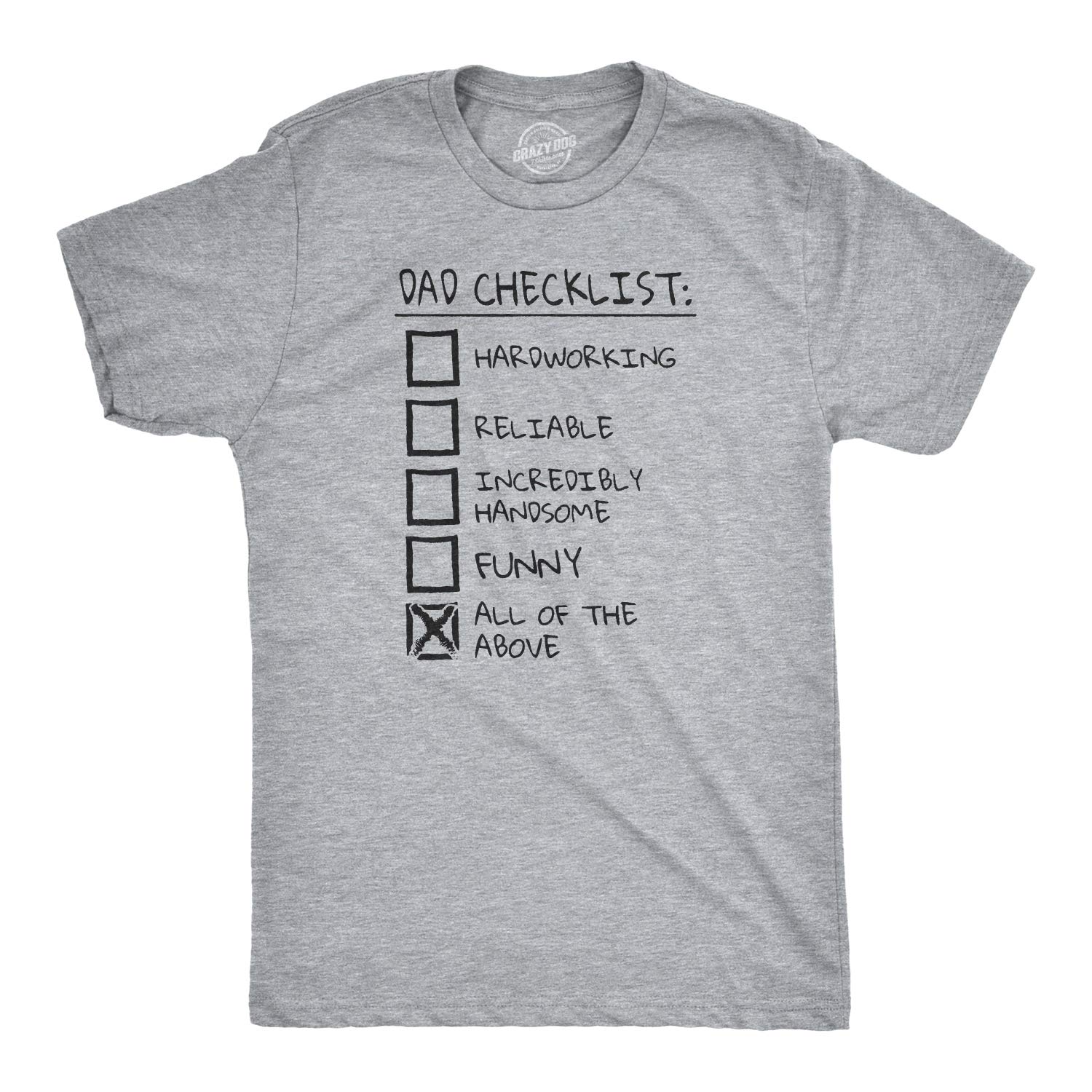 Crazy Dog T-ShirtsMens Dad Checklist T Shirt Funny Fathers Day Tee Dad Gift Ideas