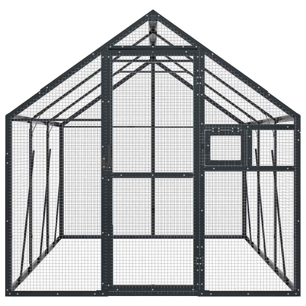 Voliere Anthrazit 1,79x3x1,85 m Aluminium,Tier- & Haustierbedarf,Haustierbedarf,Vogelbedarf,Vogelkäfige & -ständer,Anthrazit,33.34 kg-3155802