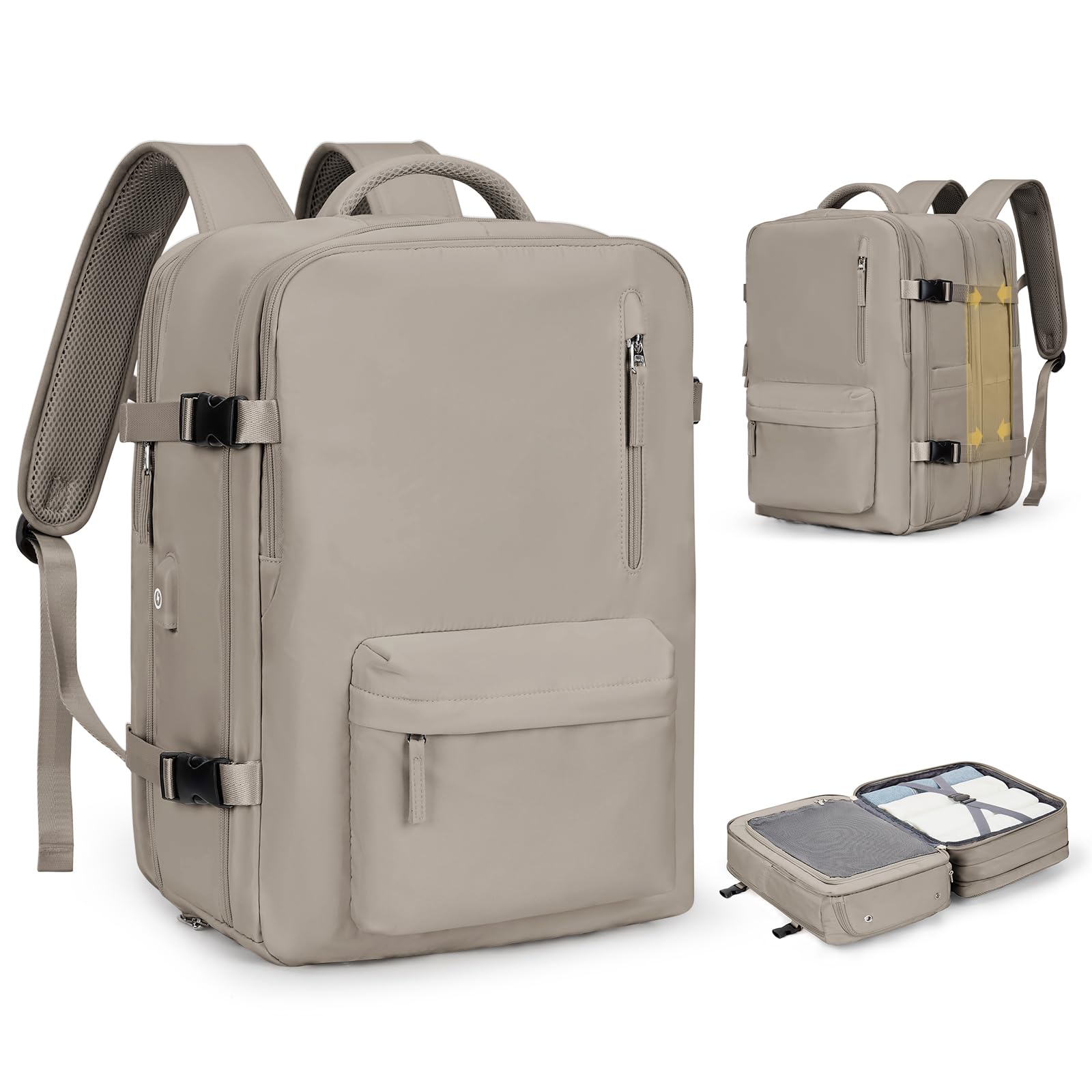 SZLX Zaino Ryanair 40x20x25 Bagaglio a Mano Easyjet 45x36x20 Zaino Borsa da Cabina Donna Zaino Uomo Impermeabile con USB Zaino da Viaggio Aereo con Porta Scarpe Borsa da Viaggio Laptop Travel Backpack
