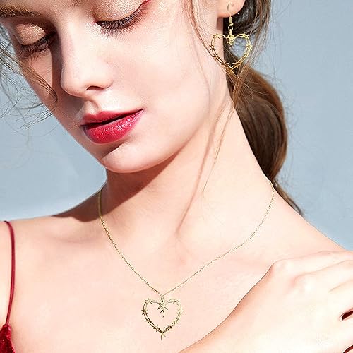 Miniatura 5 de Karol Merch - Collar de corazón de Bichota de 3 piezas y aretes de corazón de Karol, accesorios de corazón gótico KG para mujeres, collar de Bichota