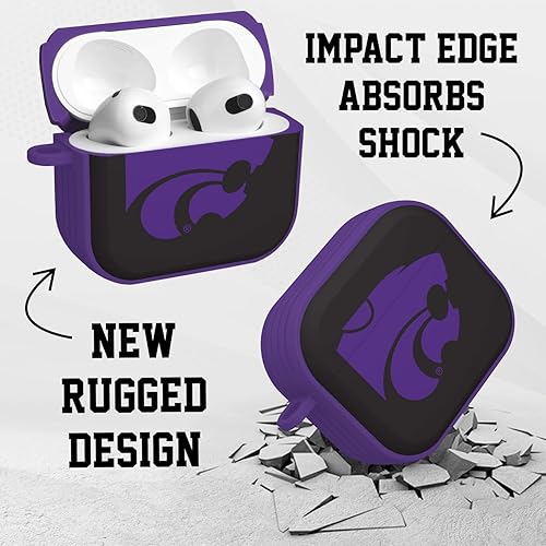 Vista 3 de AFFINITY BANDS Kansas State Wildcats HDX - Funda compatible con Apple AirPods Gen 3 (negro clásico)