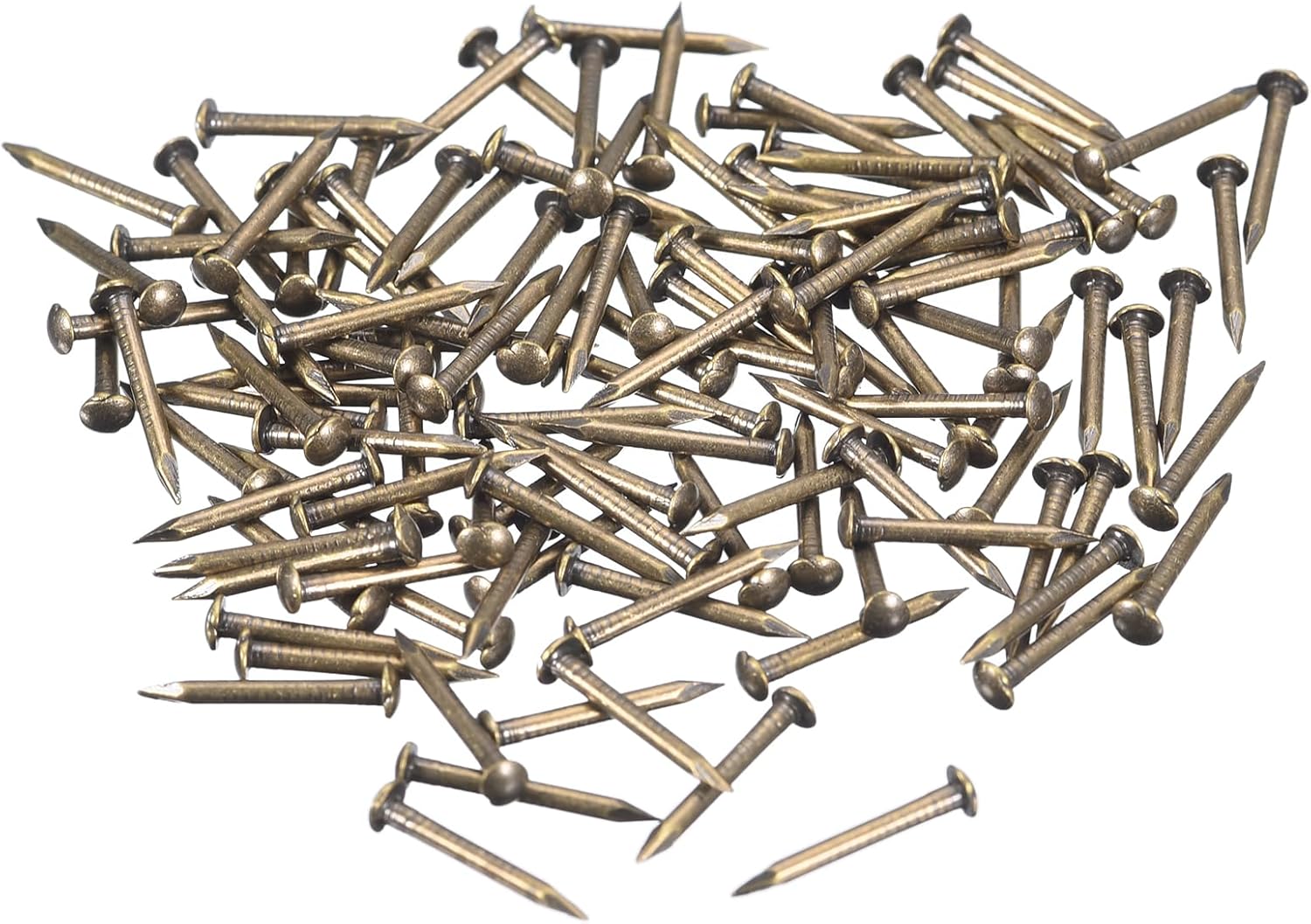 280Pcs Brass Nails 1.2 x 12 mm (DxL) Wall Picture Nails Small Round Head Brass Hardware for DIY Projects Wooden Decorative Boxes Home Decorative Box, Bronze Tone