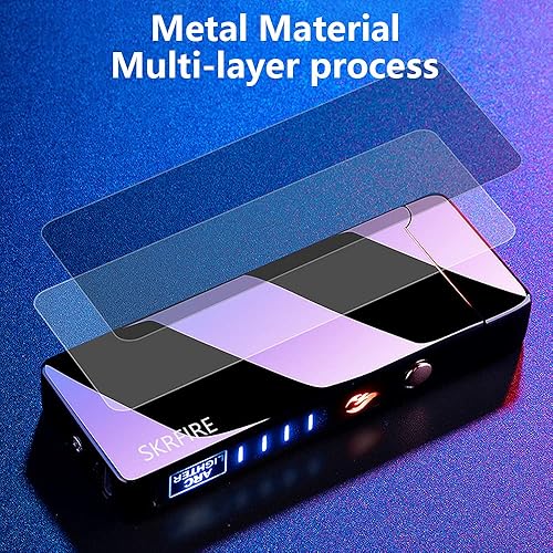 Miniatura 4 de SKRFIRE Encendedor eléctrico recargable de doble arco USB a prueba de viento con indicador de batería LED para velas, fuegos artificiales, barbacoa