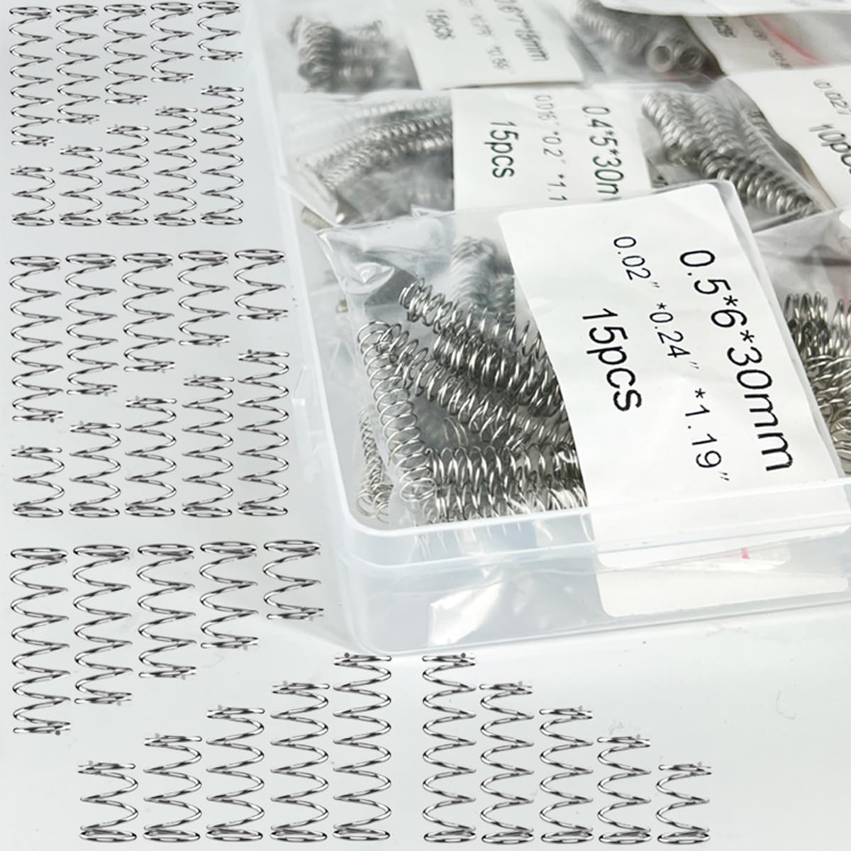 200PCS Compression Springs Assortment Kit 40 Different Sizes Mini Spring Stainless Steel Mechanical Small Springs for DIY Repair Project