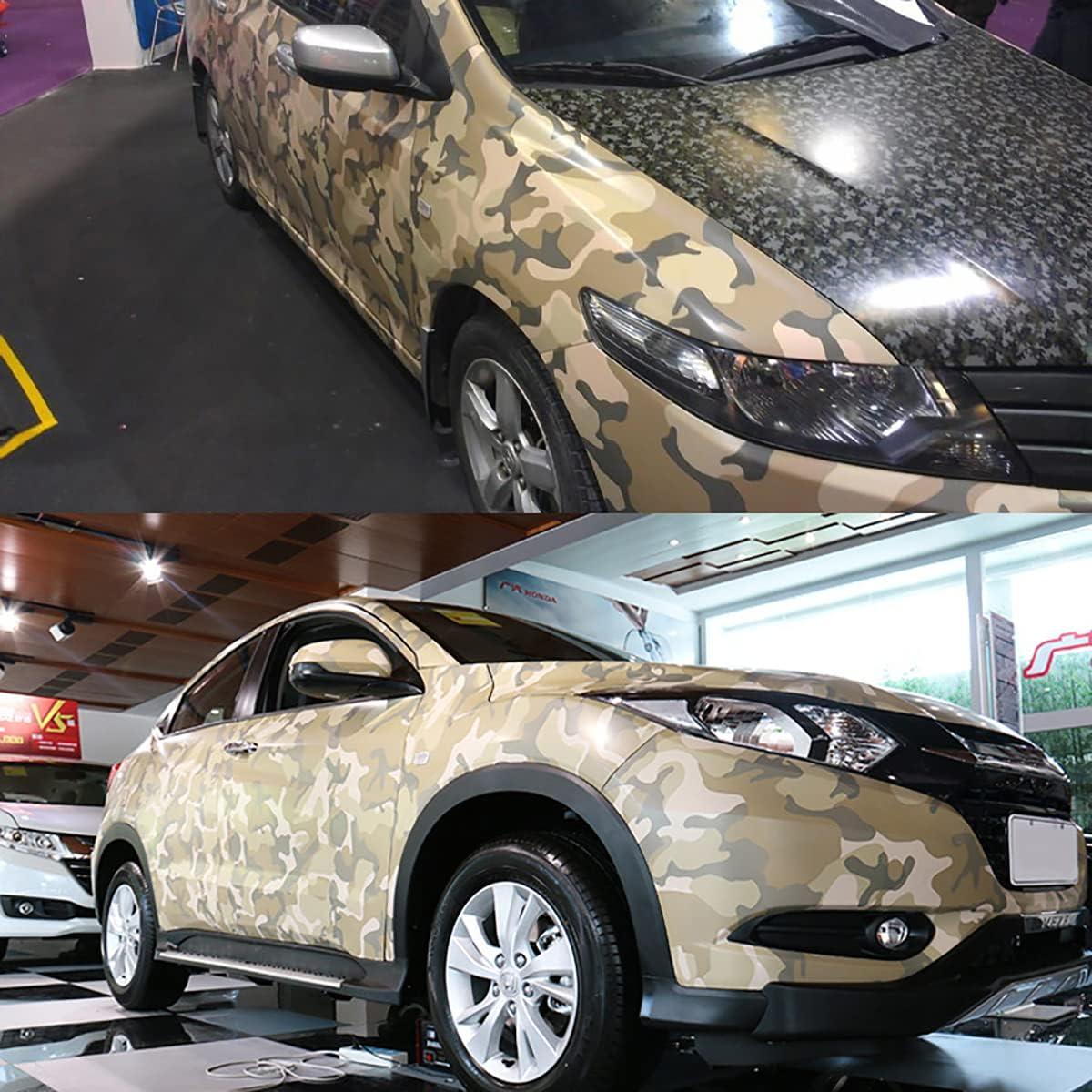 Queenbox 5x49ft Patterned Car Vinyl Wrap Sticker Sheet Film Auto Vehicle DIY Decal Bubble Free Air Release Peel and Stick, 14