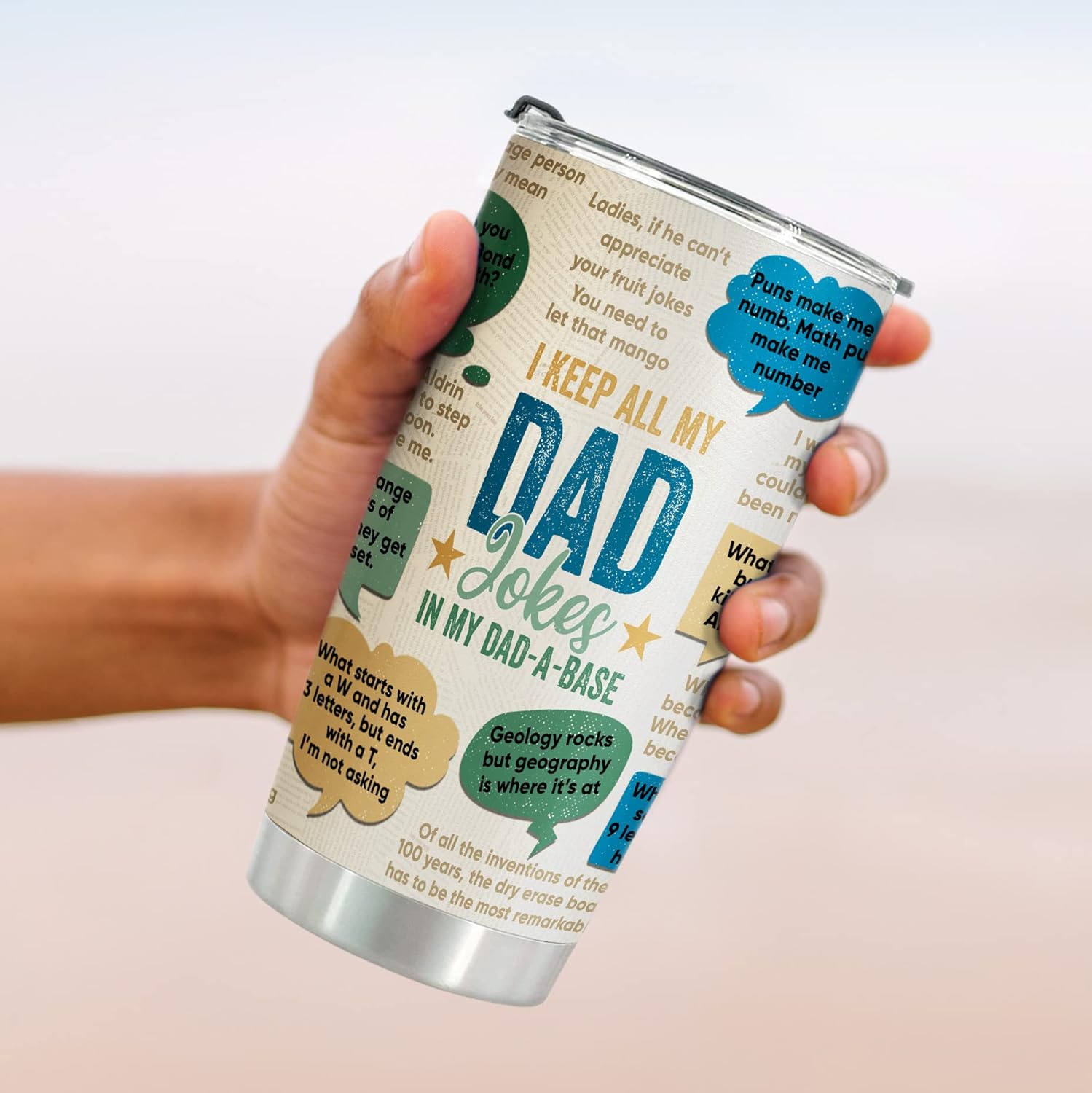Best Dad Ever Gifts - Dad Jokes Fathers Day Gift From Daughter Son - Stainless Steel Tumbler with Lid and Straws 20oz - Image 6