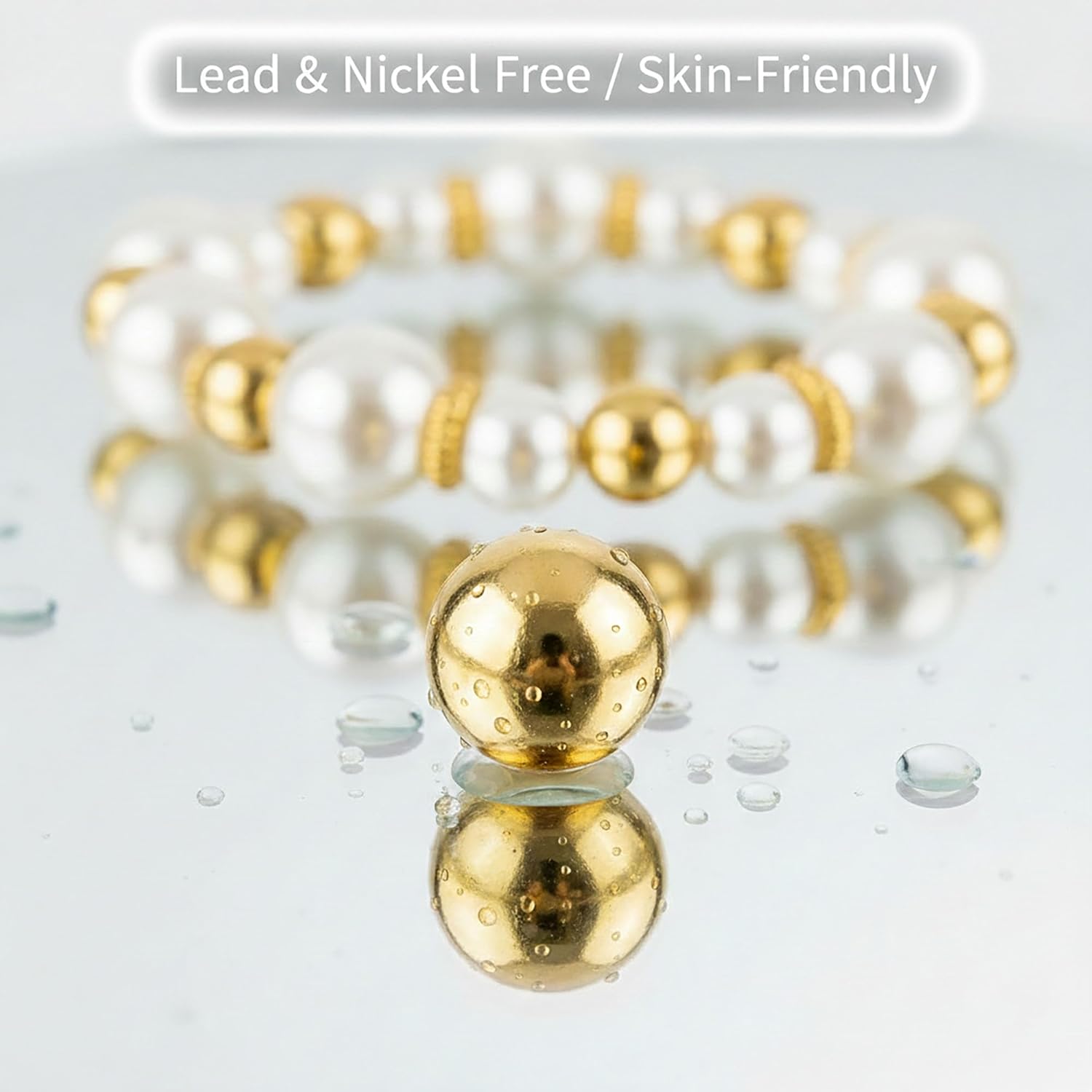 8pcs Faux Pearl Bracelets for Women, Stackable Stretchy Bridal Jewelry Set, Elastic Layered Bracelets for Wedding Bridesmaid Party Prom Christmas - Image 4