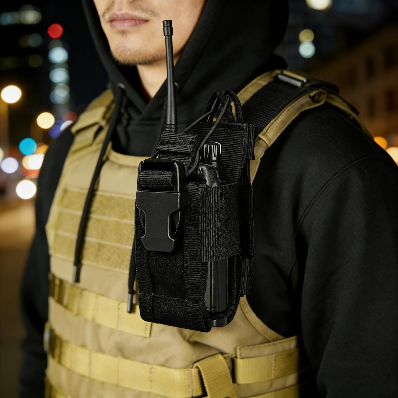 Paquete de 3 fundas universales para walkie talkie con hebilla ajustable, bolsa de radio y funda para radio bidireccional