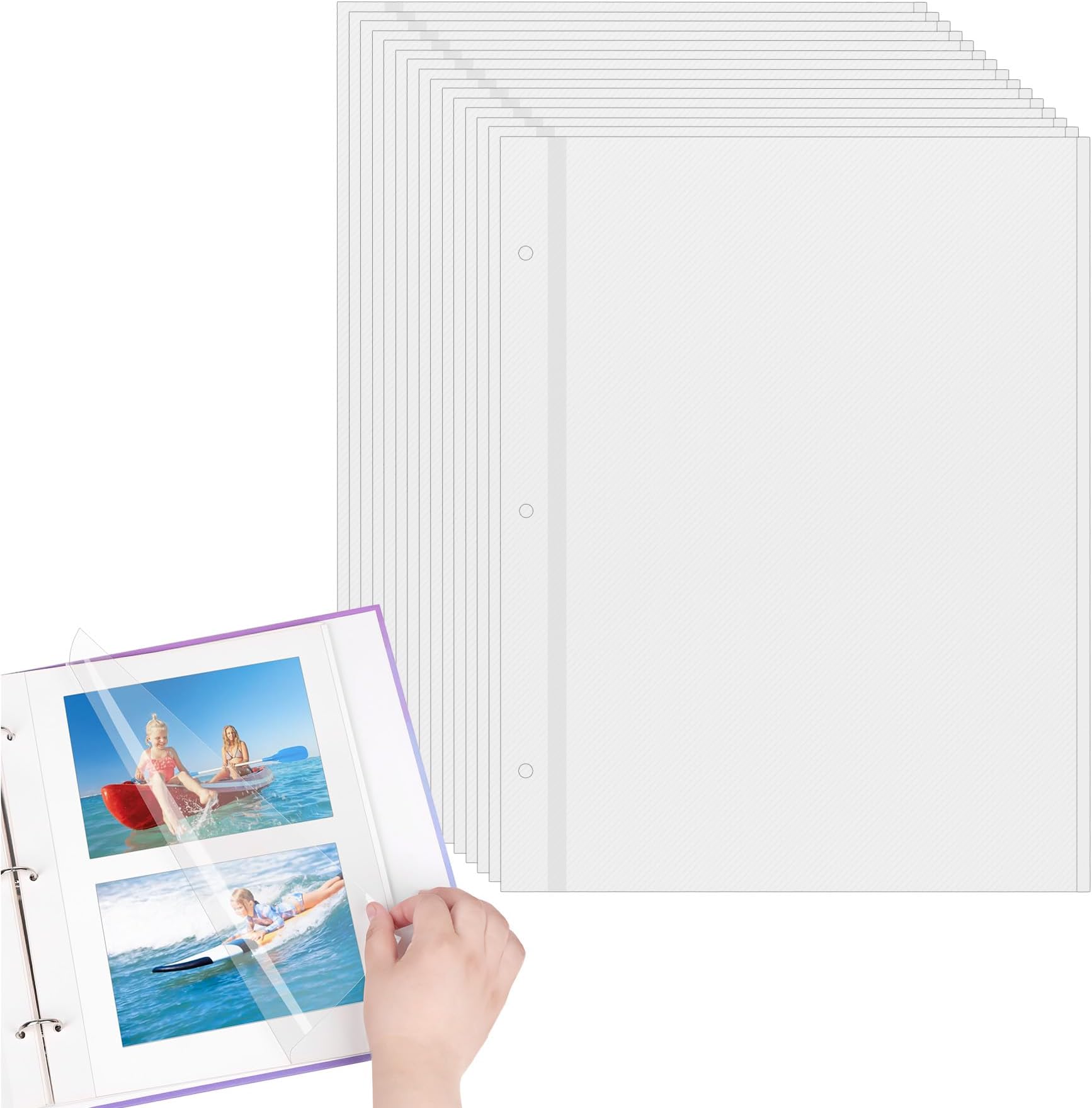 15 Sheets Photo Album Self Adhesive Pages for 3 Ring Binder