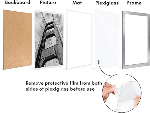 Vista 22 de Americanflat Portarretratos de 8 x 12 pulgadas con plexiglás pulido, juego de 2 portarretratos de 6 x 8 pulgadas con paspartú o para fotos de 8 x 12