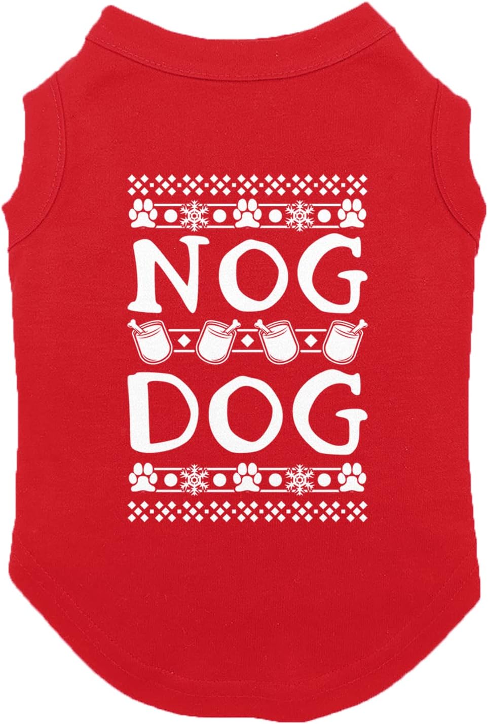 Nog Dog - Eggnog Xmas Christmas Santa Claus Dog Shirt (Navy, Large)