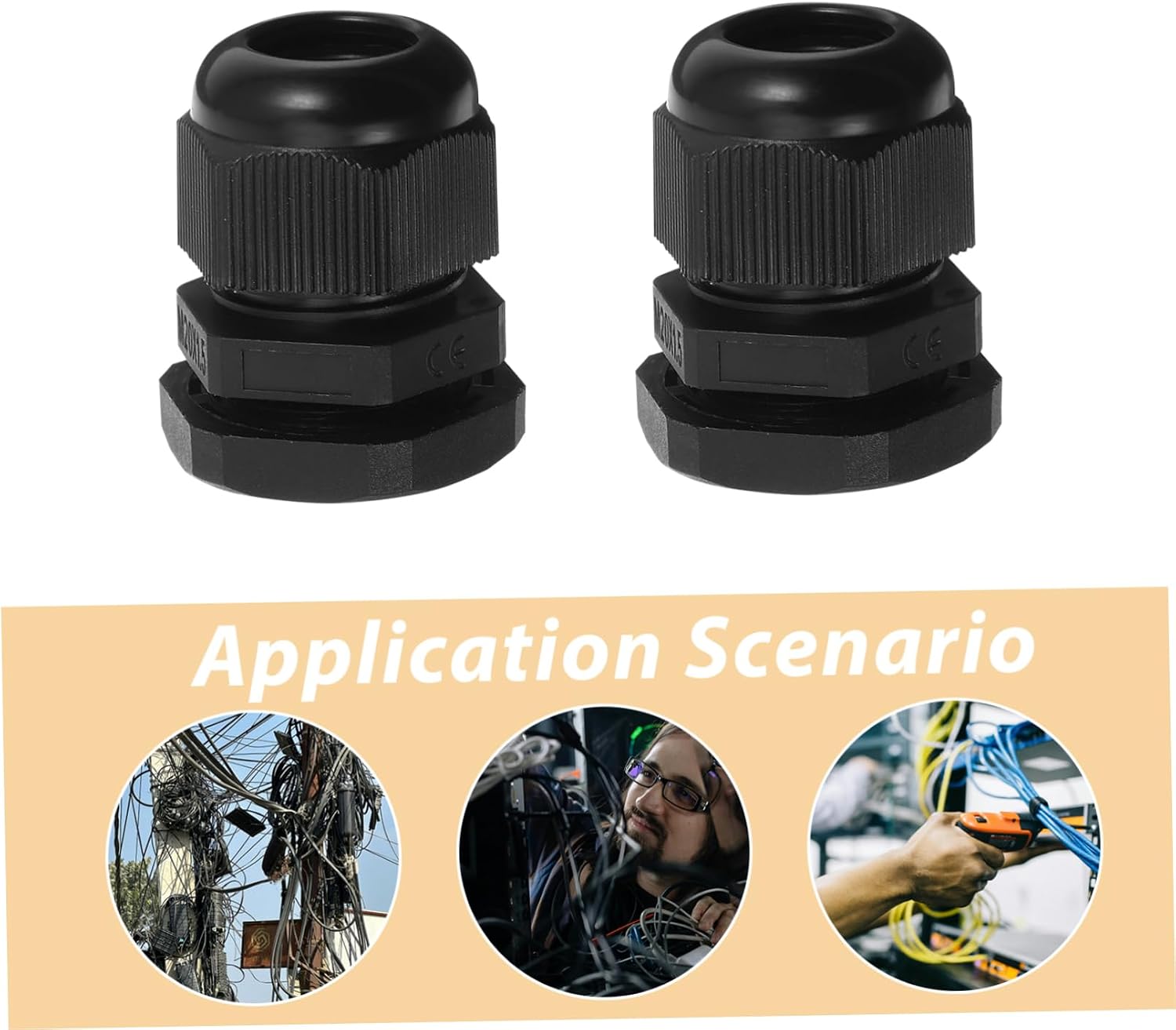 M20x1.5 IP68 Nylon Cable Glands Waterproof 10Pcs for 6-12mm Cables