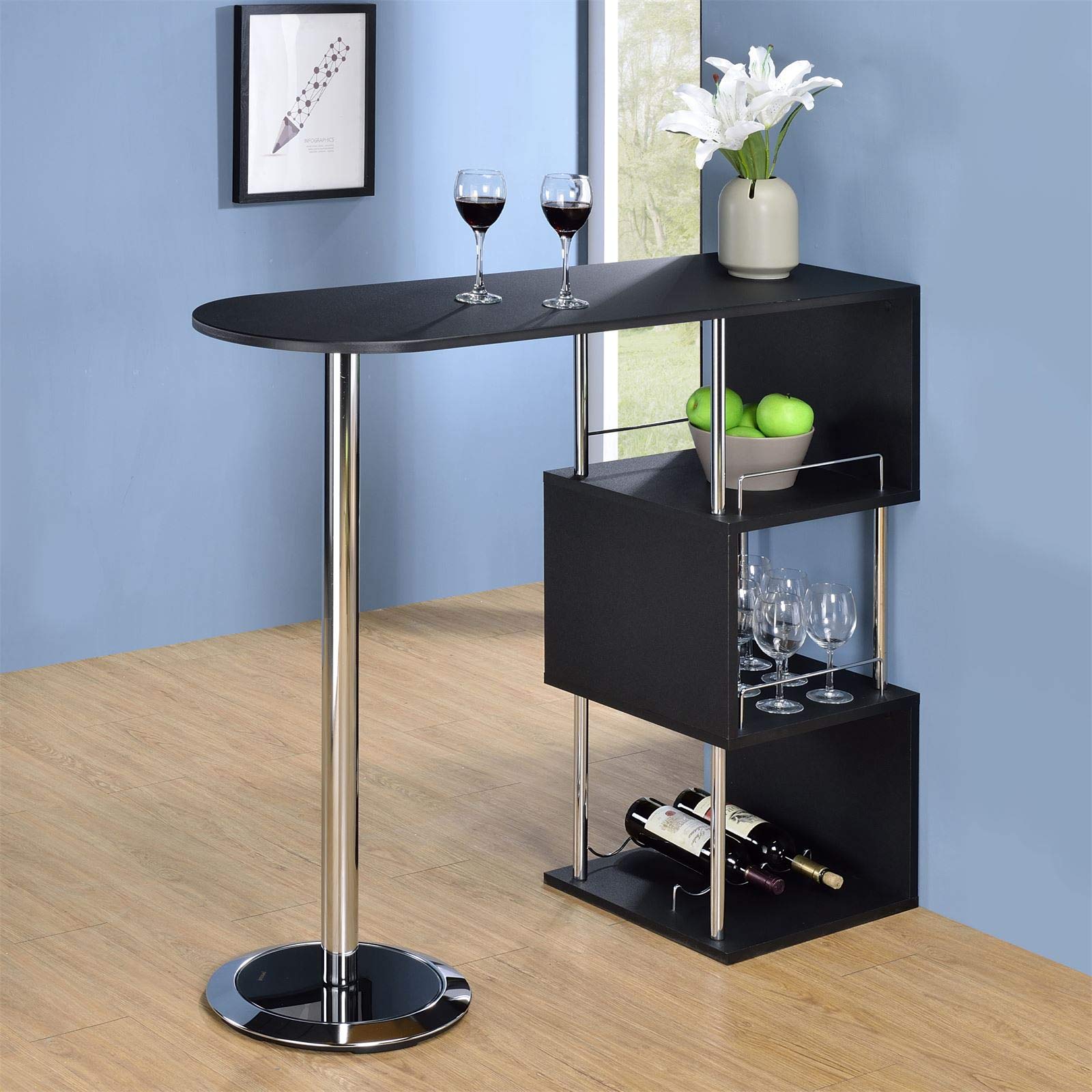 Vicco Hoekmeubel Fameline, 80.5cm, Pt Eik, Zwart Gestreept/gouden Kracht Eik