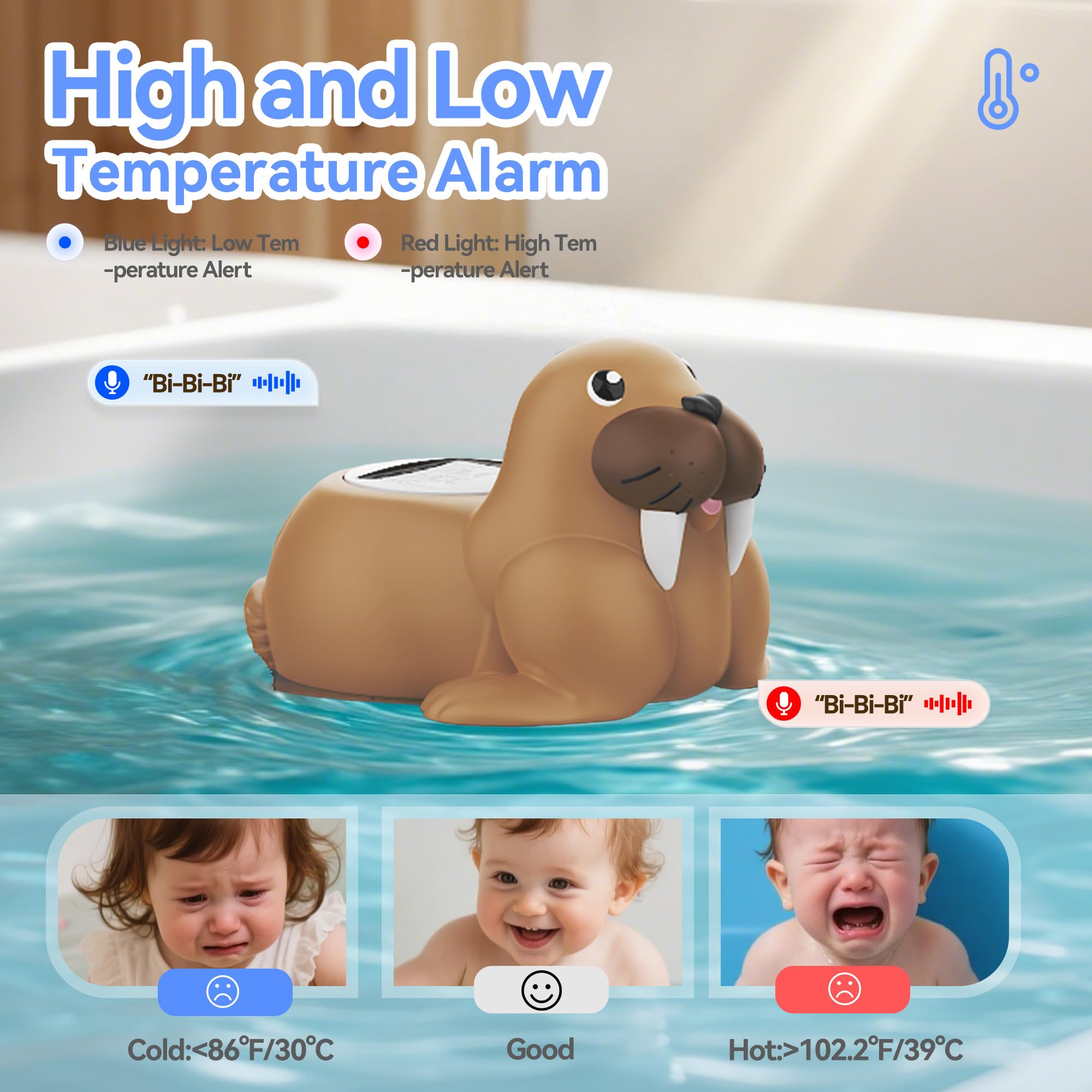 Baby-Badethermometer für Badewanne, Raum, Wassertemperatur, Baby-Badewanne, schwimmendes Spielzeug, Kinder-Badezimmersicherheit, digitales LCD mit Timer