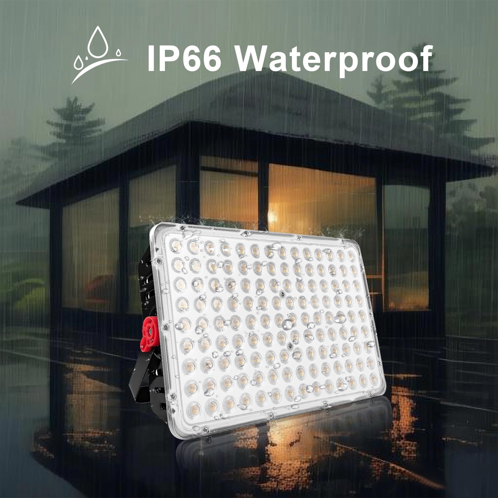 CREATESTAR Faretto Led da Esterno 40000LM, 400W Faretti Led Esterni 6500K luce bianca fredda, IP66 Impermeabile Faro Esterno per magazzino, giardino, garage, campo sportivo, cortile, parcheggio