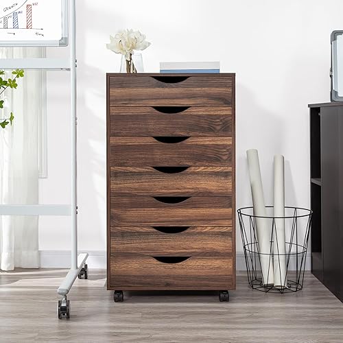 Miniatura 202 de Naomi Home Cómoda de 5 cajones para dormitorio, alta y elegante, con ruedas y estantes de almacenamiento, pequeña para guardarropa, para maquillaje,