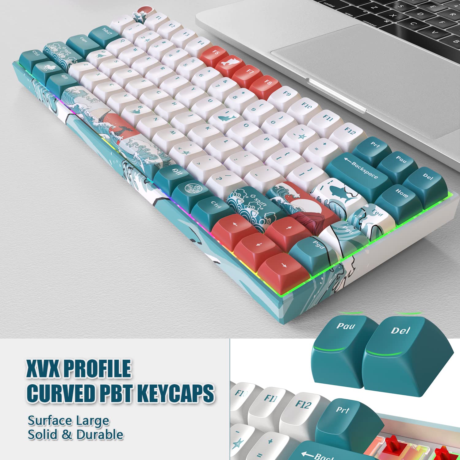 COSTOM XVX M84 Wireless/Wired Mechanical Keyboard, Compact 84 Keys
