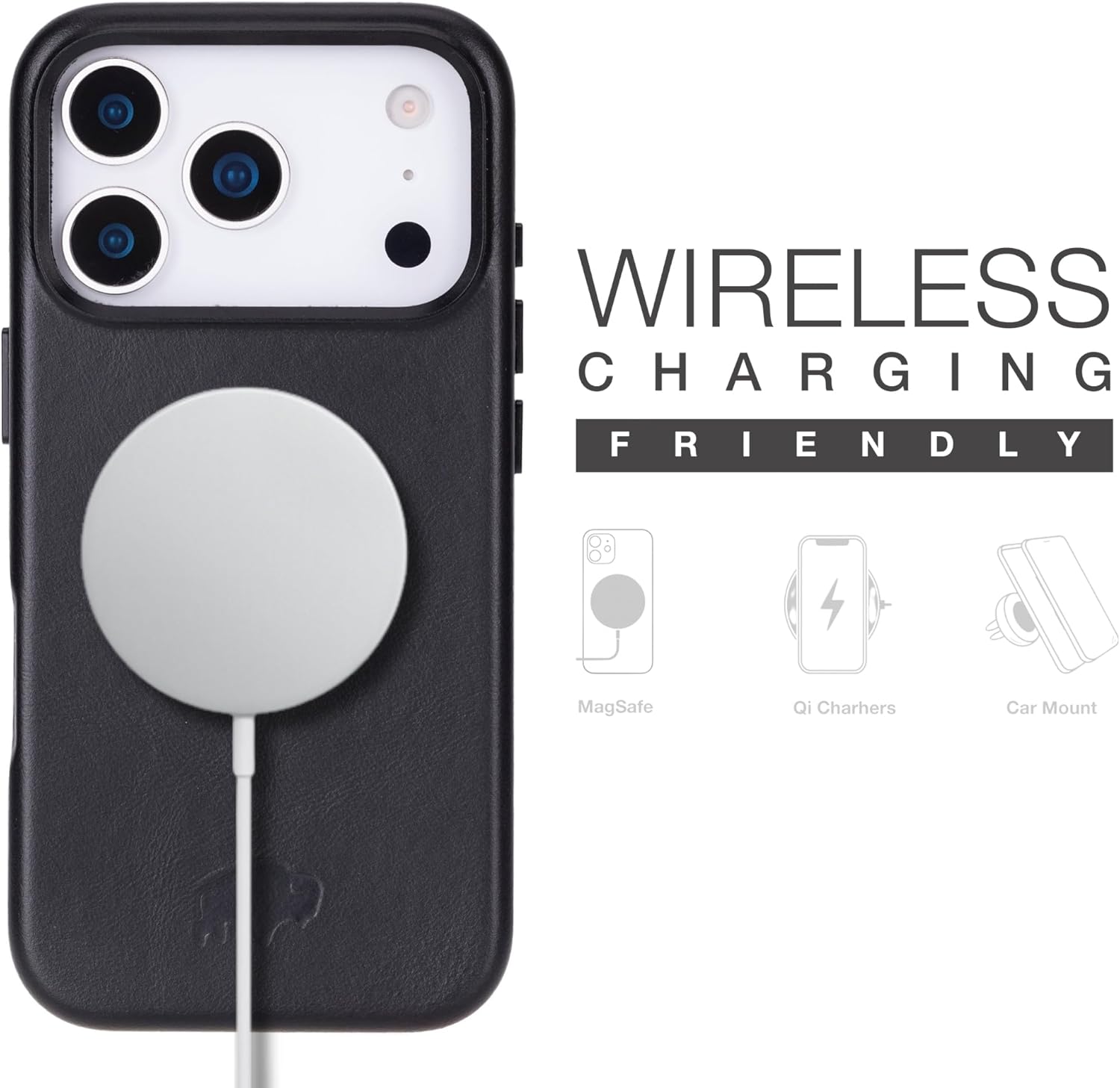 BLACKBROOK Leather Case for iPhone 17 Pro Max – Barlow Handcrafted Snap-On Cover, Full Grain Leather with 360° Edge Protection, MagSafe Compatible, Slim Protective Design, Luxury Gift Box Black - Image 2