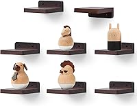 Vista 21 de Estantes flotantes pequeños, repisas de exhibición, juego de 6 mini estantes, estante de madera rústica para dormitorio, sala de estar, cocina