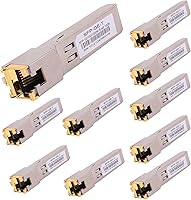 Vista 1 de 10 unidades 1000BASE-T Gigabit SFP a RJ45 transceptor modular de cobre Ethernet para Cisco, Meraki, Ubiquiti, D/TP Link, Supermicro, Netgear