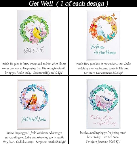 Miniatura 8 de Tarjetas de recuperación (sin tarjetas repetidas) 32 tarjetas de felicitación cristianas/religiosas de diseño surtido ~ Escritura en cada tarjeta