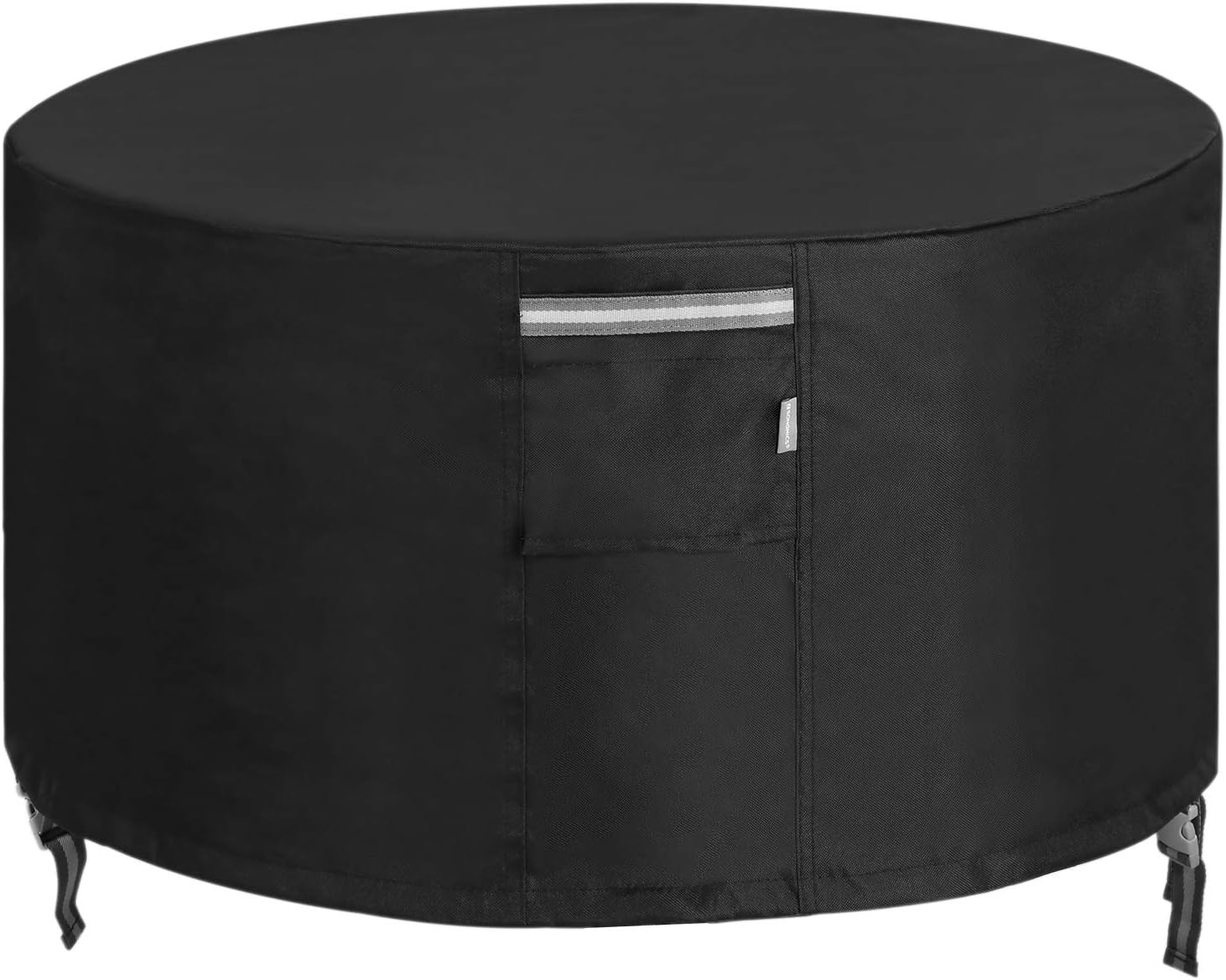 SONGMICS Fire Pit Cover, 600D Oxford Fabric, Round Fire Pit Table Protective Cover for Outdoor Patio Garden, Waterproof and Anti-Fade, 36 Dia. x 24 Inches, Black UGPC091B03