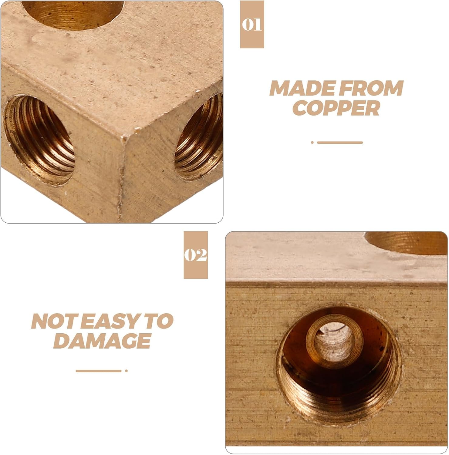 Car Brake Adapter and Vehicle Brake Fitting Part Copper Tee Connector Compatible with Us/Cars