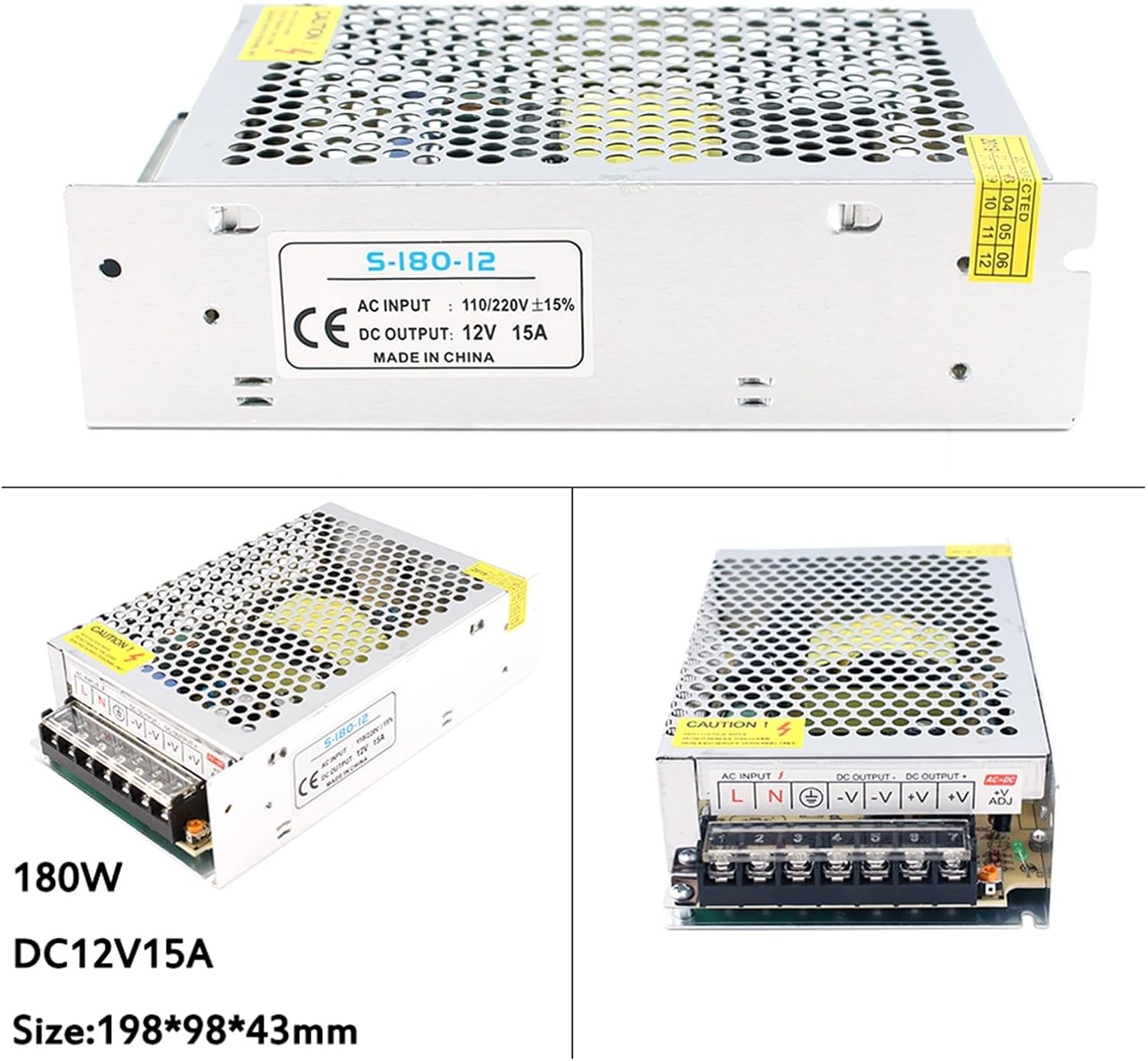 AC 110V 220Vから12V DCスイッチング電源 12Vスイッチング電源 AC DC 12 Vソース 1A 2A 3A 5A