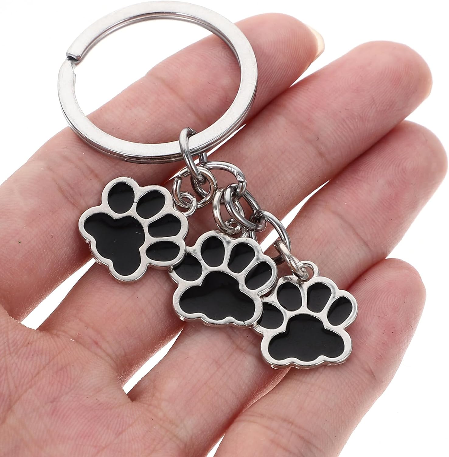 ABOOFAN Dog Paw Keychain Cat Paw Print Charms Bear Puppy Footprint Pendants Kitten Claw Key Ring Kawaii Backpack Pendant for Zipper Bag Craft Jewelry Making - Image 5