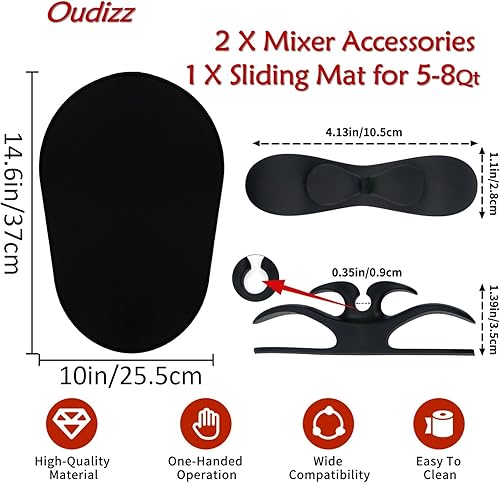 Miniatura 3 de Mixer Mover - Alfombrillas deslizantes para ayuda de cocina, mezclador de pie con 2 accesorios de mezclador, almohadilla deslizante para