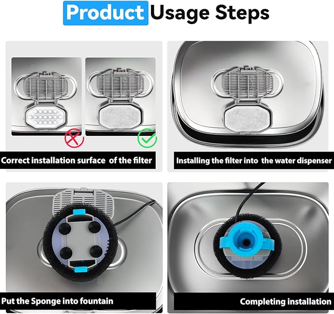40 Packs Filtros Repuesto para Fuente de Agua Gato, Compatible Neareal 3.2L miniatura 6