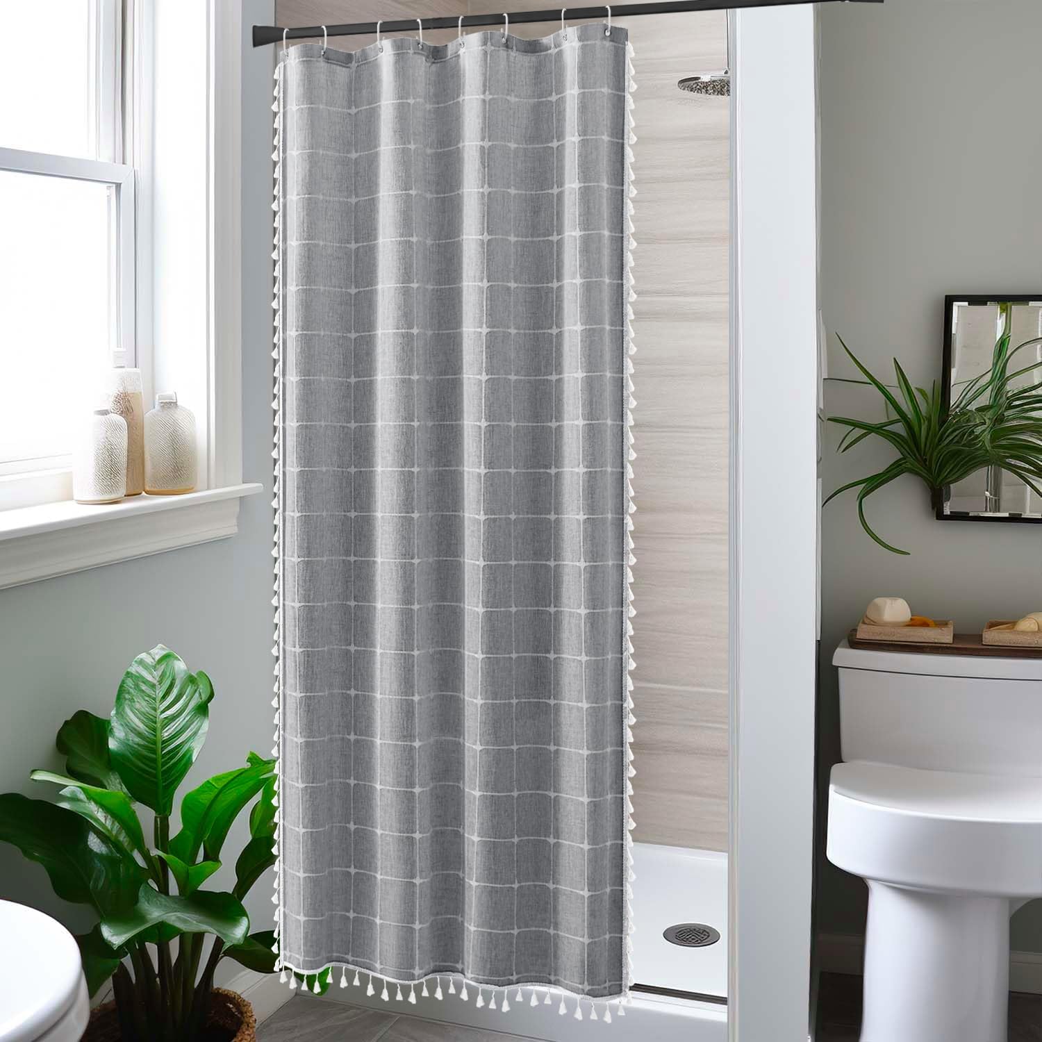 Small Stall Shower Curtain 36x72 Inches Narrow Linen Fabric